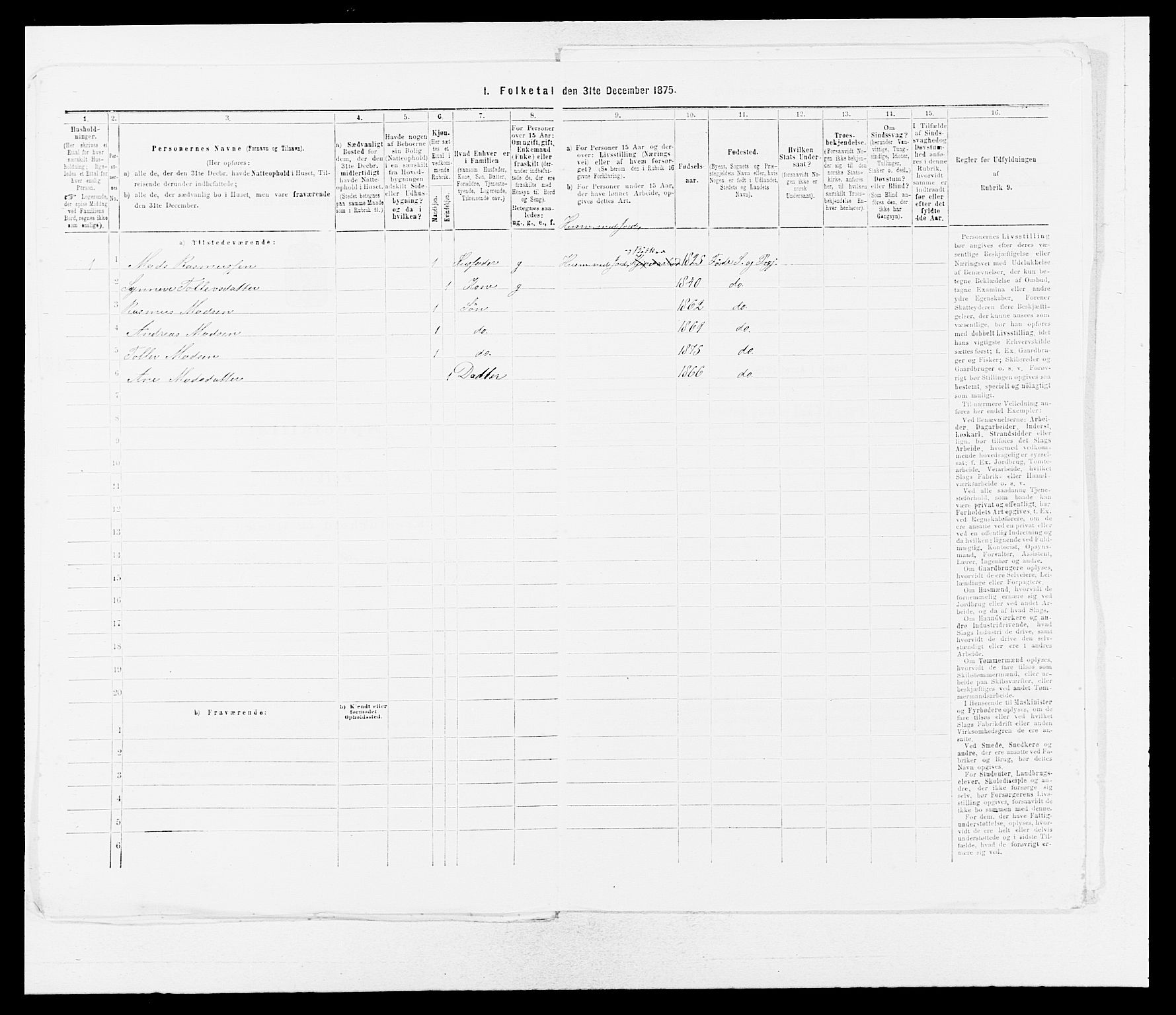 SAB, 1875 census for 1432P Førde, 1875, p. 869