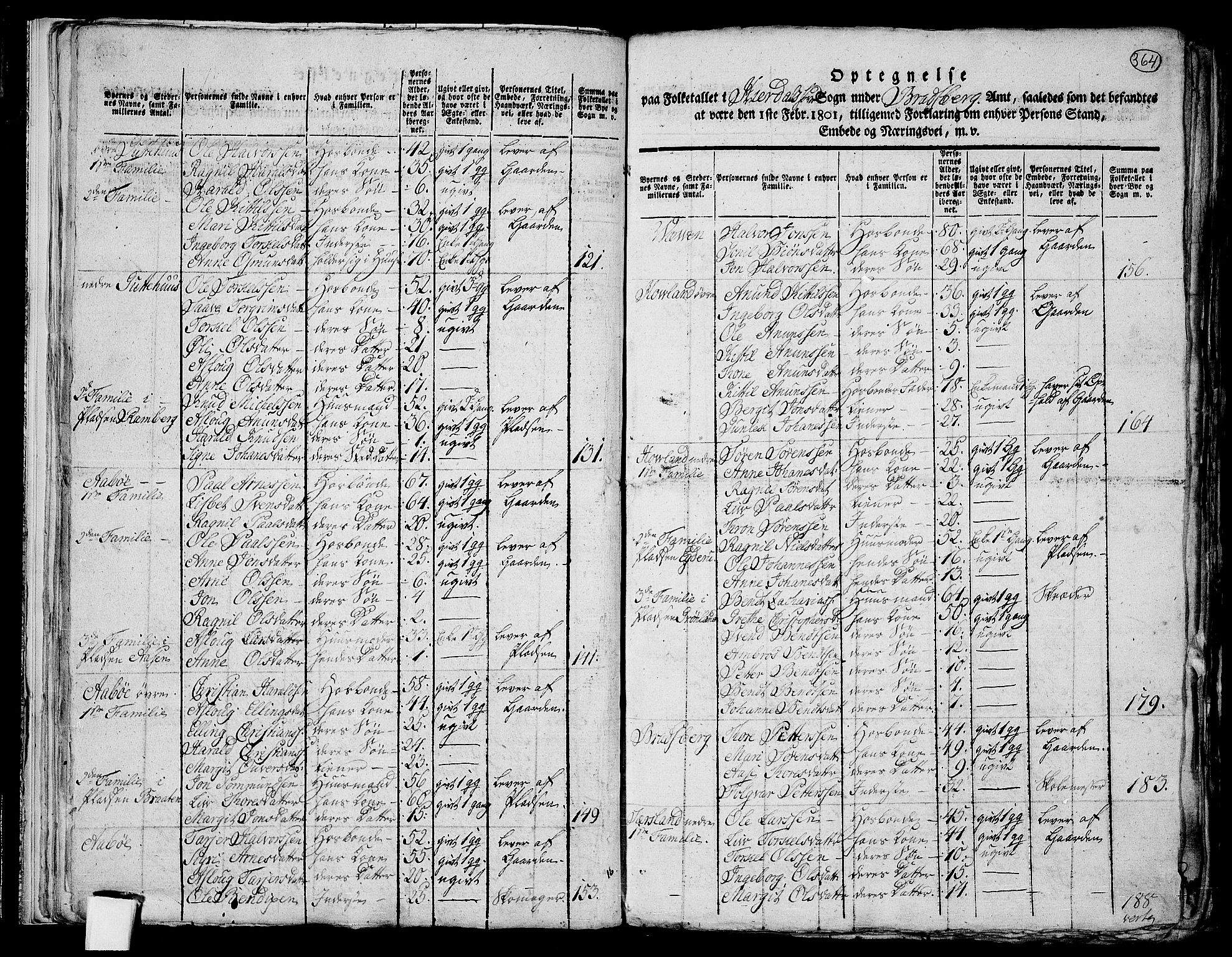 RA, 1801 census for 0827P Hjartdal, 1801, p. 363b-364a