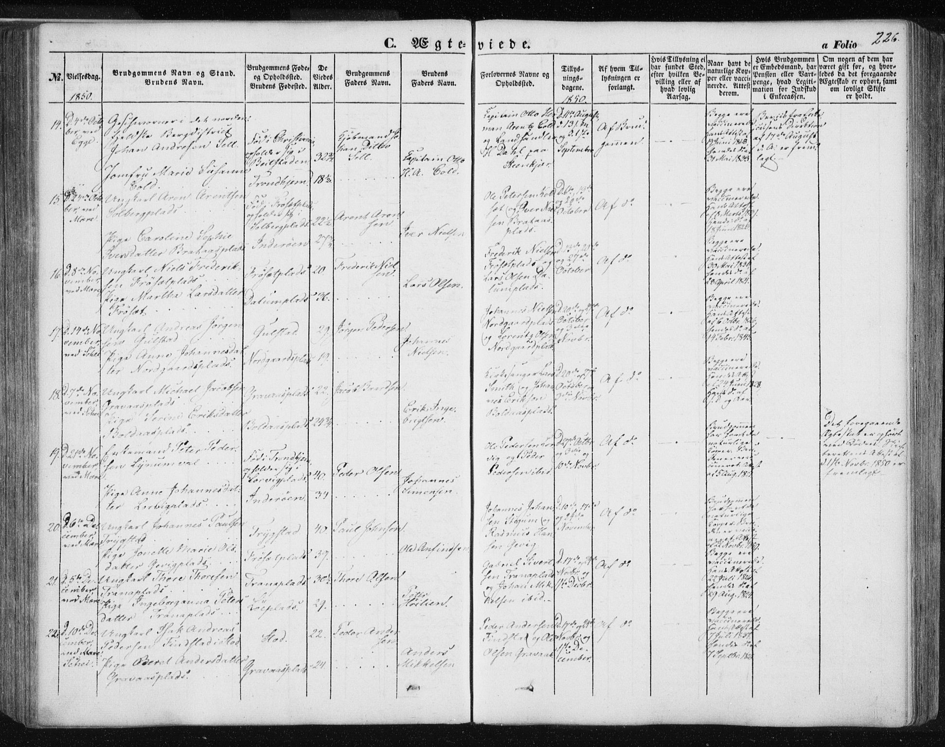 Ministerialprotokoller, klokkerbøker og fødselsregistre - Nord-Trøndelag, SAT/A-1458/735/L0342: Parish register (official) no. 735A07 /1, 1849-1862, p. 226