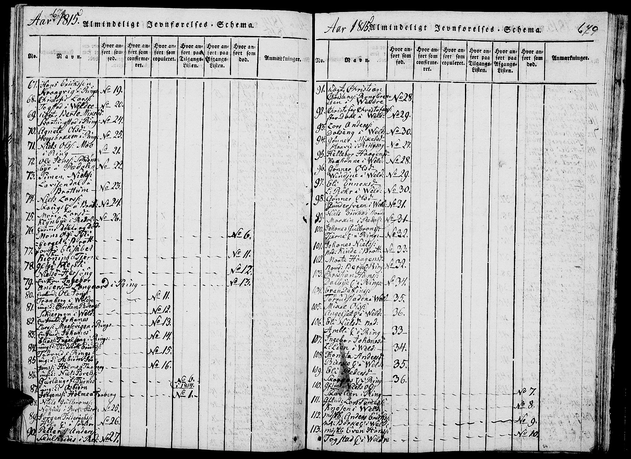 Ringsaker prestekontor, AV/SAH-PREST-014/L/La/L0001: Parish register (copy) no. 1, 1814-1826, p. 678-679