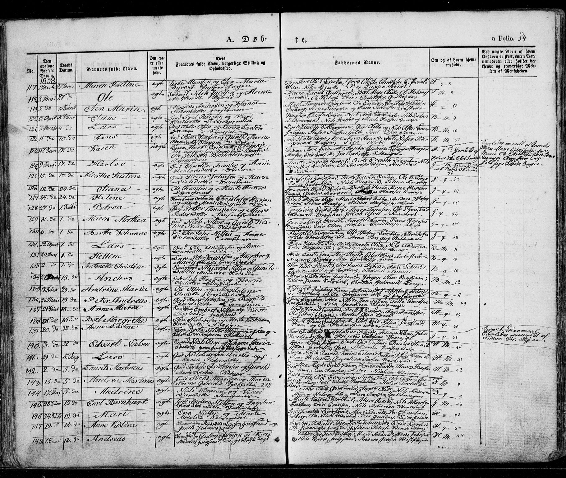 Eiker kirkebøker, AV/SAKO-A-4/G/Ga/L0002: Parish register (copy) no. I 2, 1832-1856, p. 54