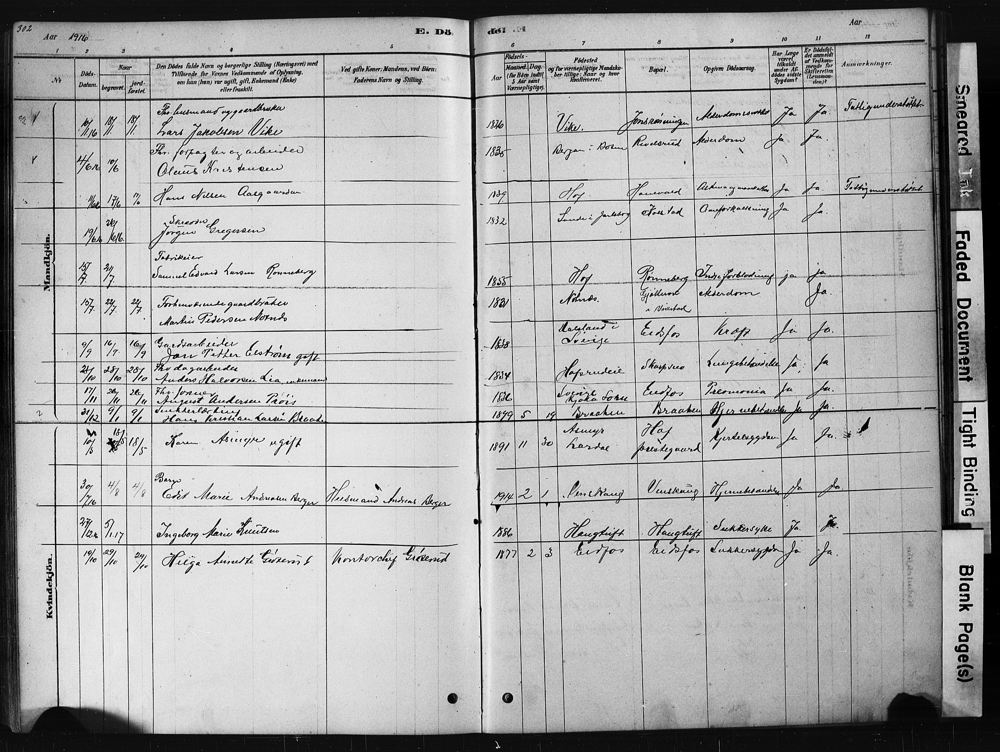 Hof kirkebøker, AV/SAKO-A-64/G/Ga/L0004: Parish register (copy) no. I 4, 1878-1930, p. 302