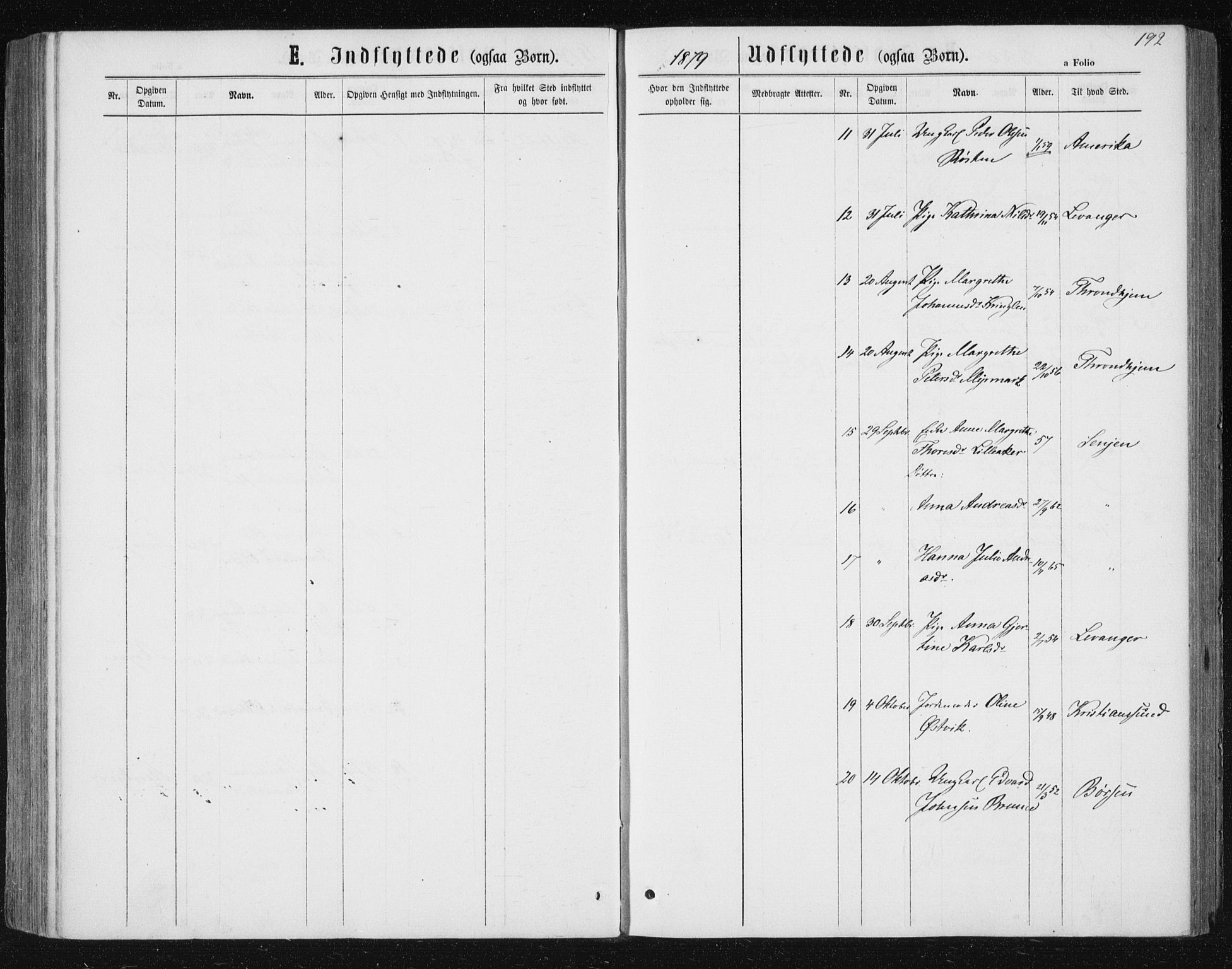 Ministerialprotokoller, klokkerbøker og fødselsregistre - Nord-Trøndelag, SAT/A-1458/722/L0219: Parish register (official) no. 722A06, 1868-1880, p. 192