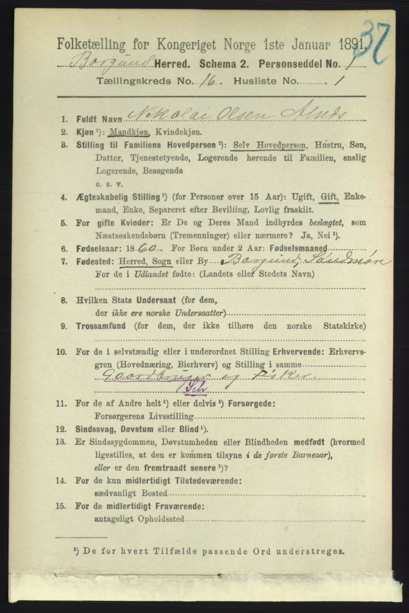 RA, 1891 census for 1531 Borgund, 1891, p. 4773