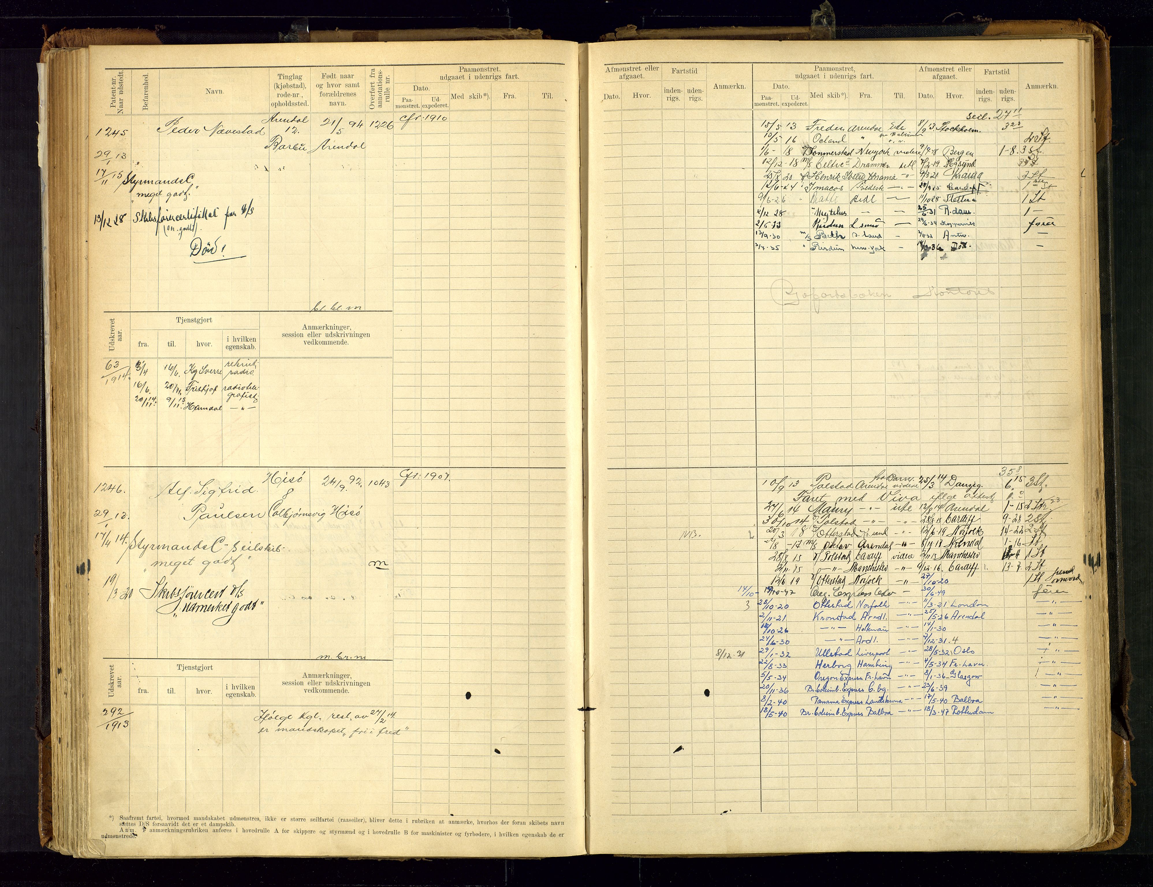 Arendal mønstringskrets, SAK/2031-0012/F/Fb/L0021: Hovedrulle A nr 969-1465, S-19, 1910-1914, p. 143