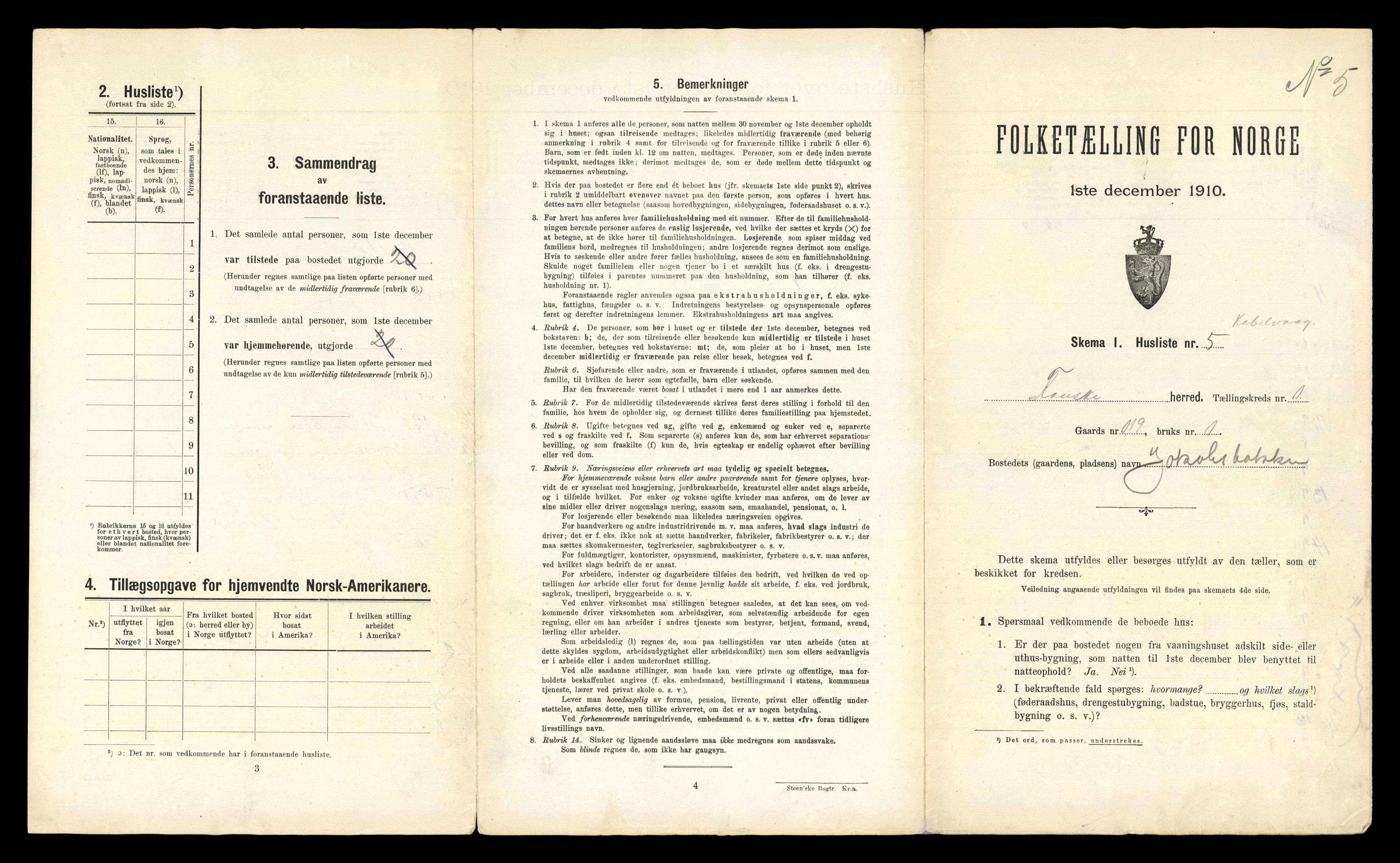 RA, 1910 census for Fauske, 1910, p. 92