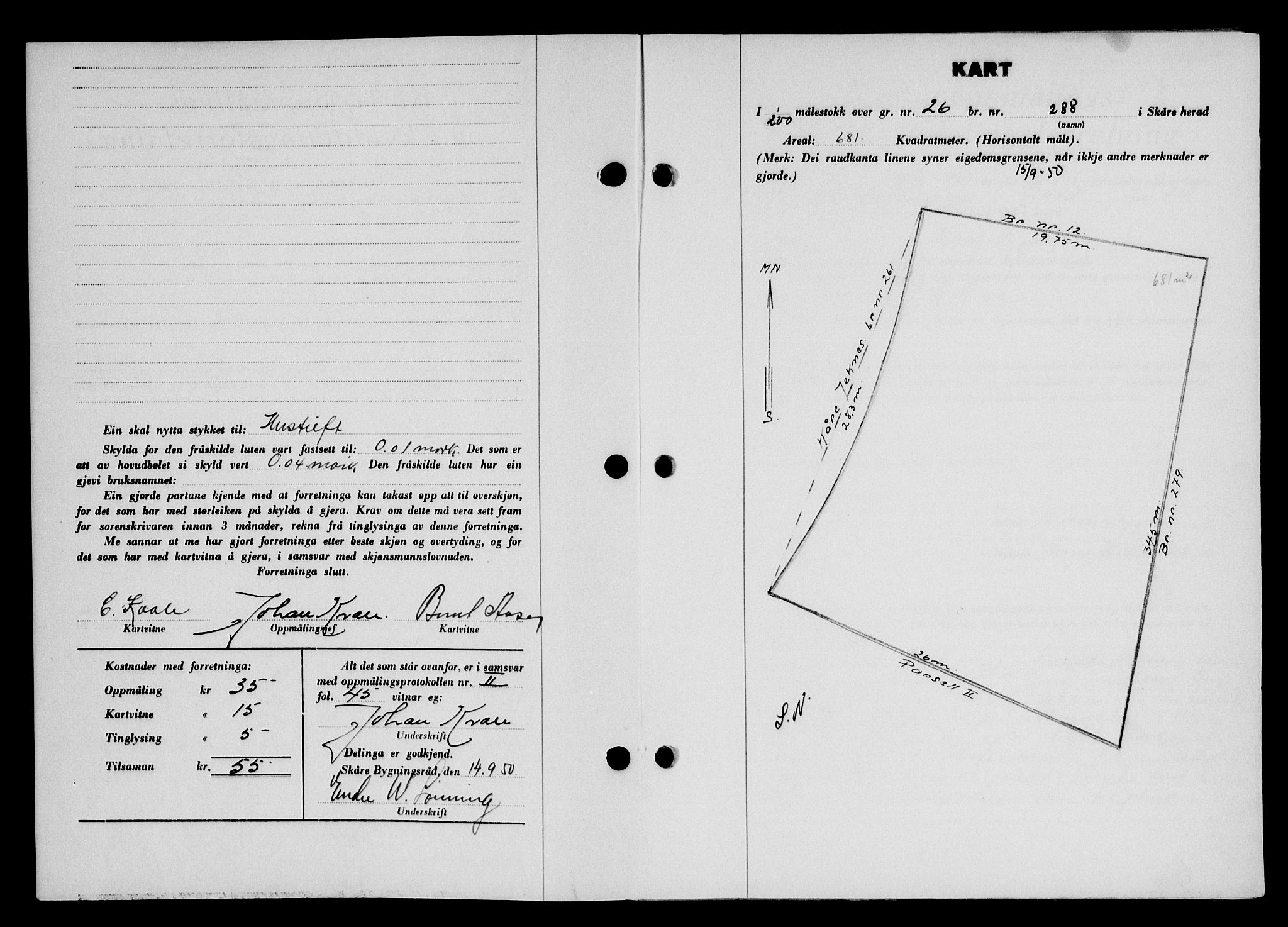 Karmsund sorenskriveri, SAST/A-100311/01/II/IIB/L0101: Mortgage book no. 81A, 1950-1951, Diary no: : 2592/1950