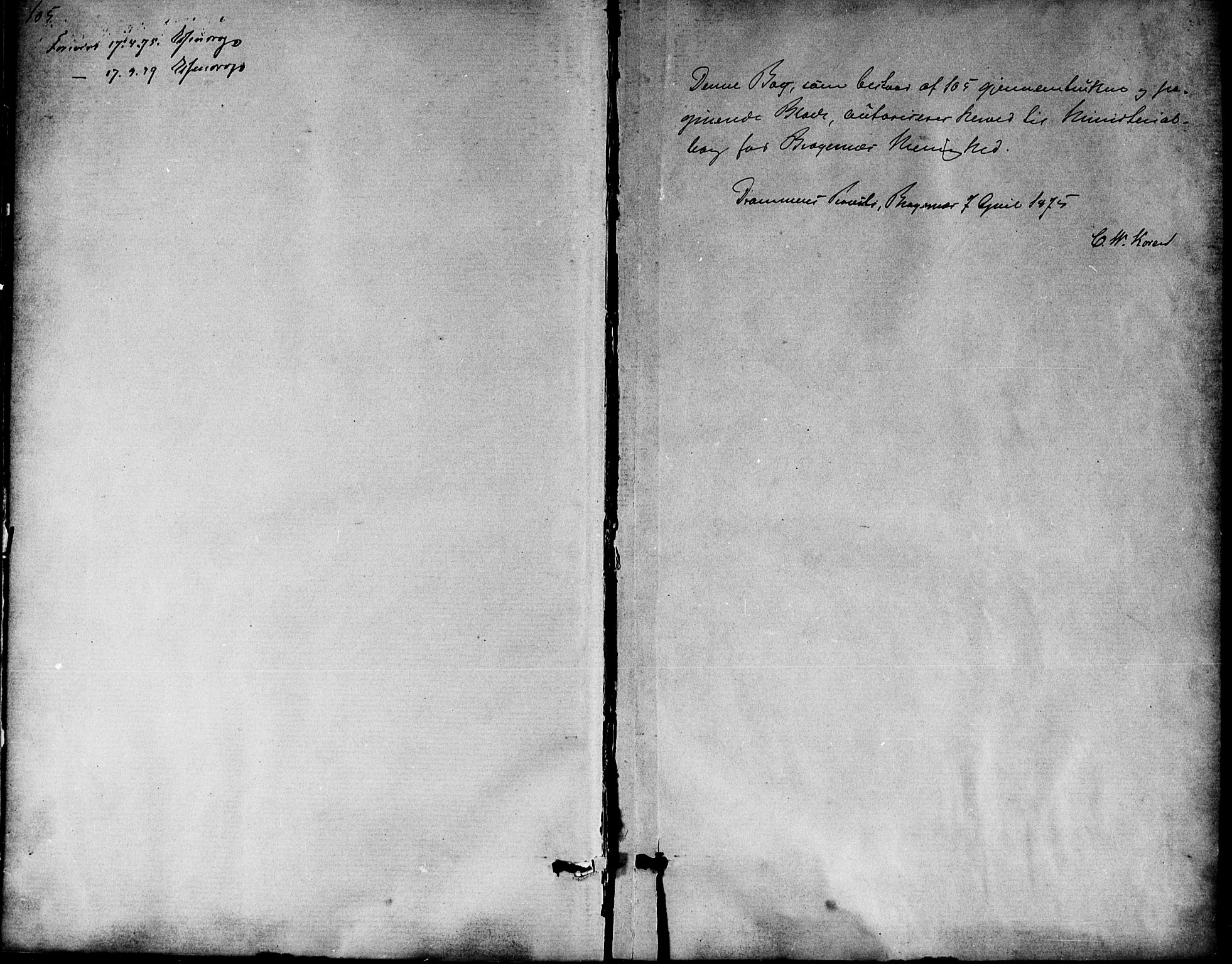 Bragernes kirkebøker, SAKO/A-6/F/Fc/L0004: Parish register (official) no. III 4, 1875-1877, p. 105