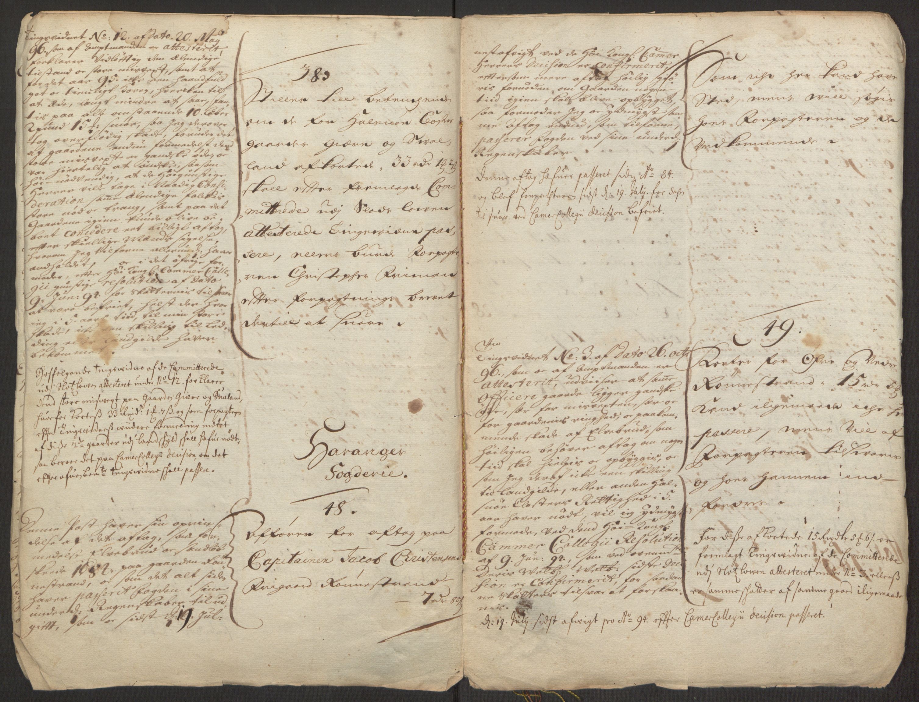 Rentekammeret inntil 1814, Reviderte regnskaper, Fogderegnskap, RA/EA-4092/R48/L2976: Fogderegnskap Sunnhordland og Hardanger, 1695-1696, p. 483