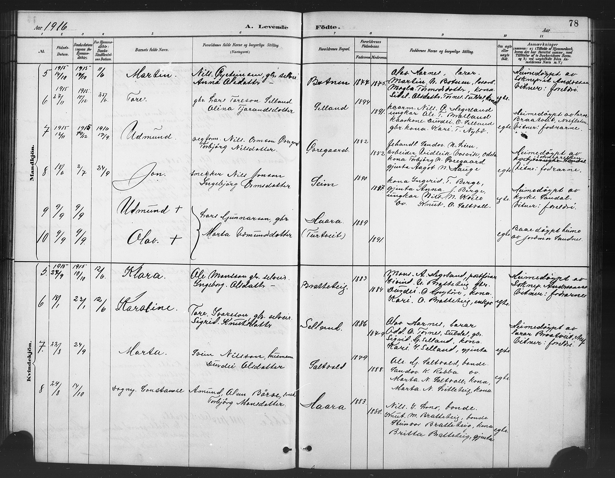 Røldal sokneprestembete, SAB/A-100247: Parish register (copy) no. A 3, 1887-1917, p. 78