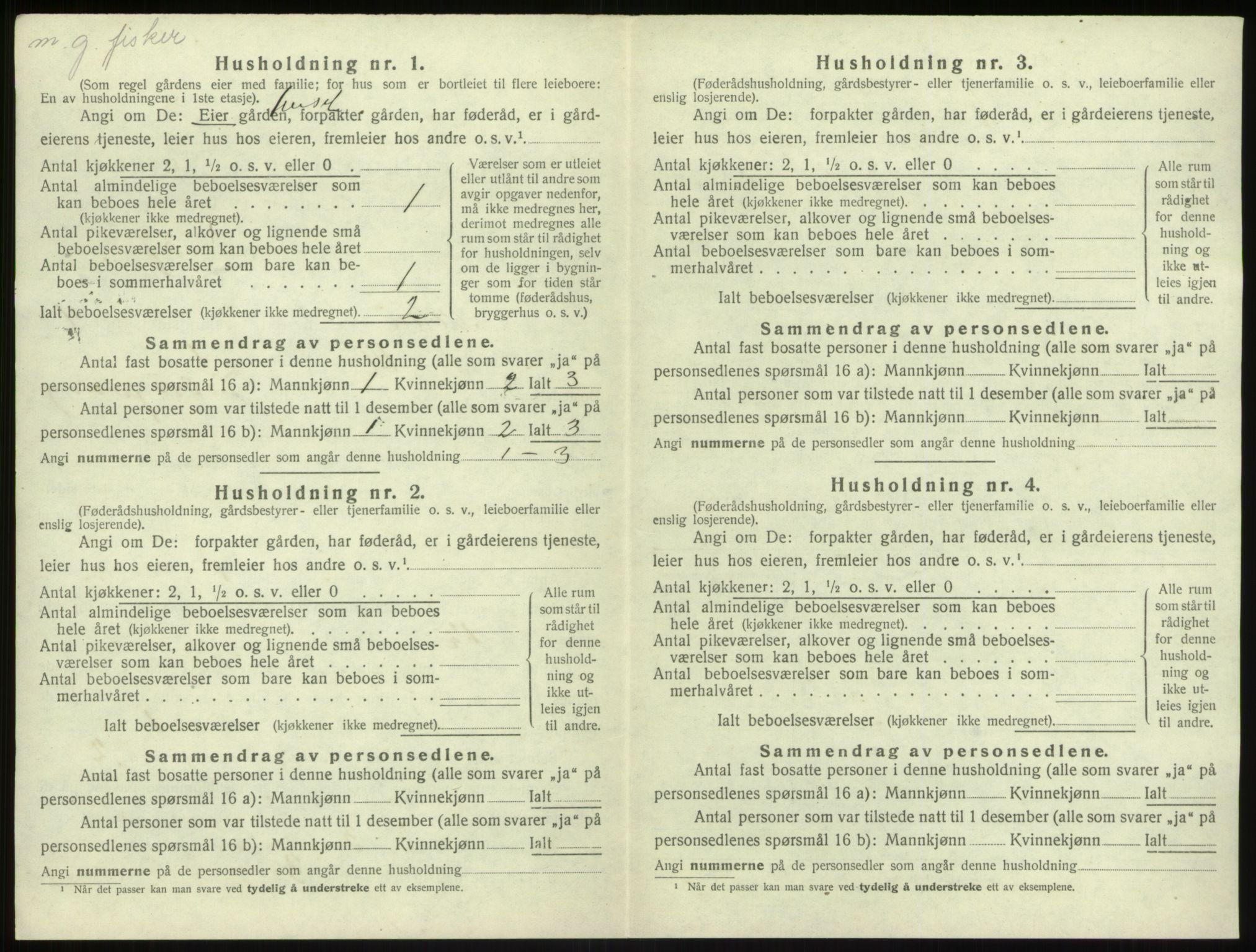 SAB, 1920 census for Solund, 1920, p. 297