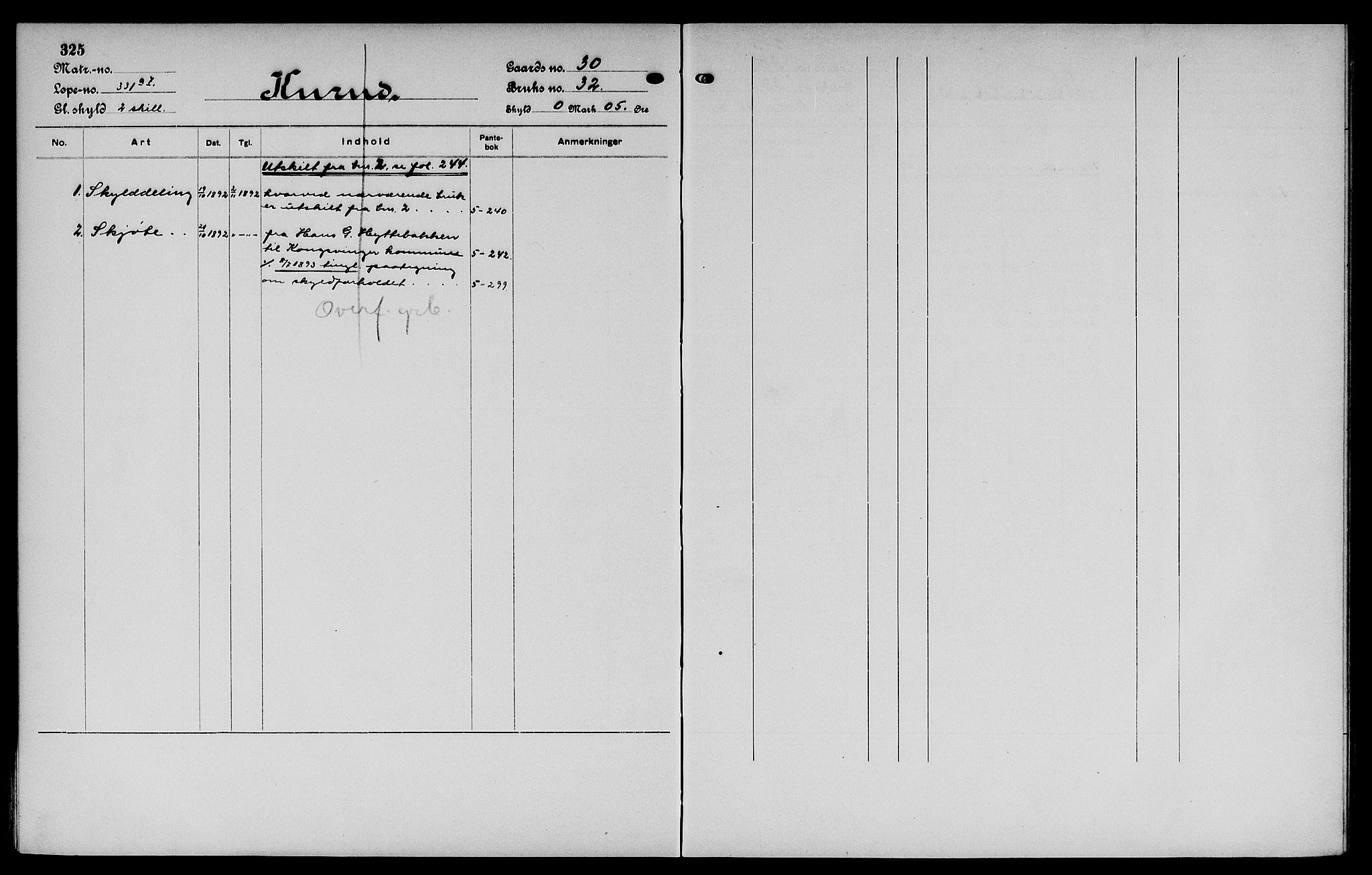 Vinger og Odal sorenskriveri, SAH/TING-022/H/Ha/Hac/Hacc/L0005: Mortgage register no. 3.5, 1923, p. 325