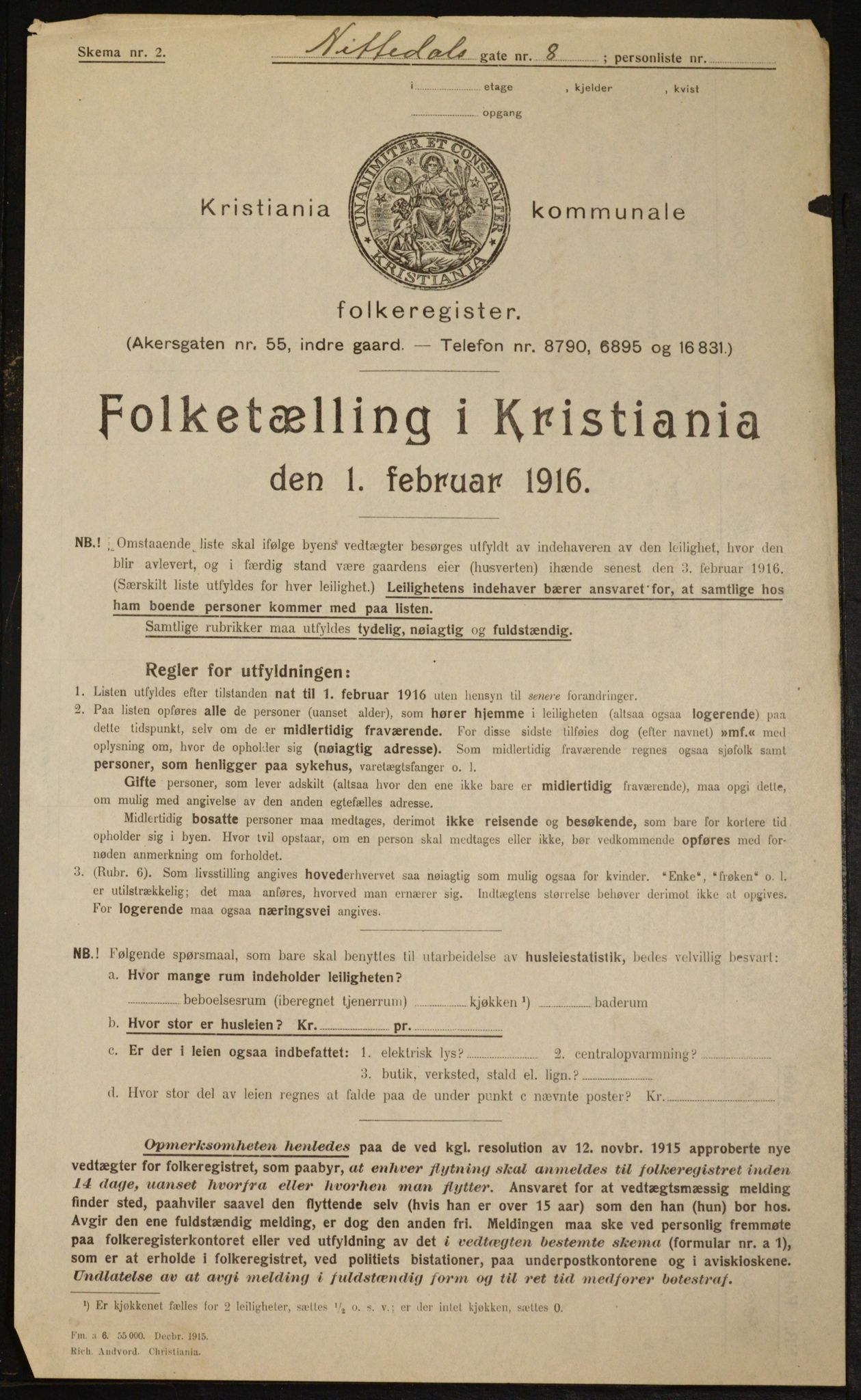 OBA, Municipal Census 1916 for Kristiania, 1916, p. 73037