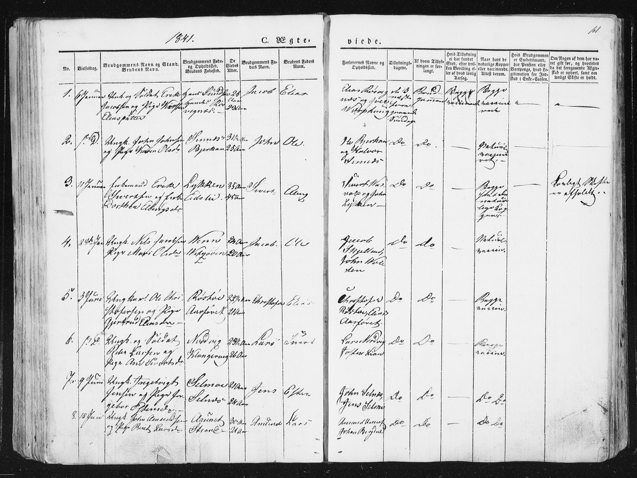 Ministerialprotokoller, klokkerbøker og fødselsregistre - Sør-Trøndelag, SAT/A-1456/630/L0493: Parish register (official) no. 630A06, 1841-1851, p. 161