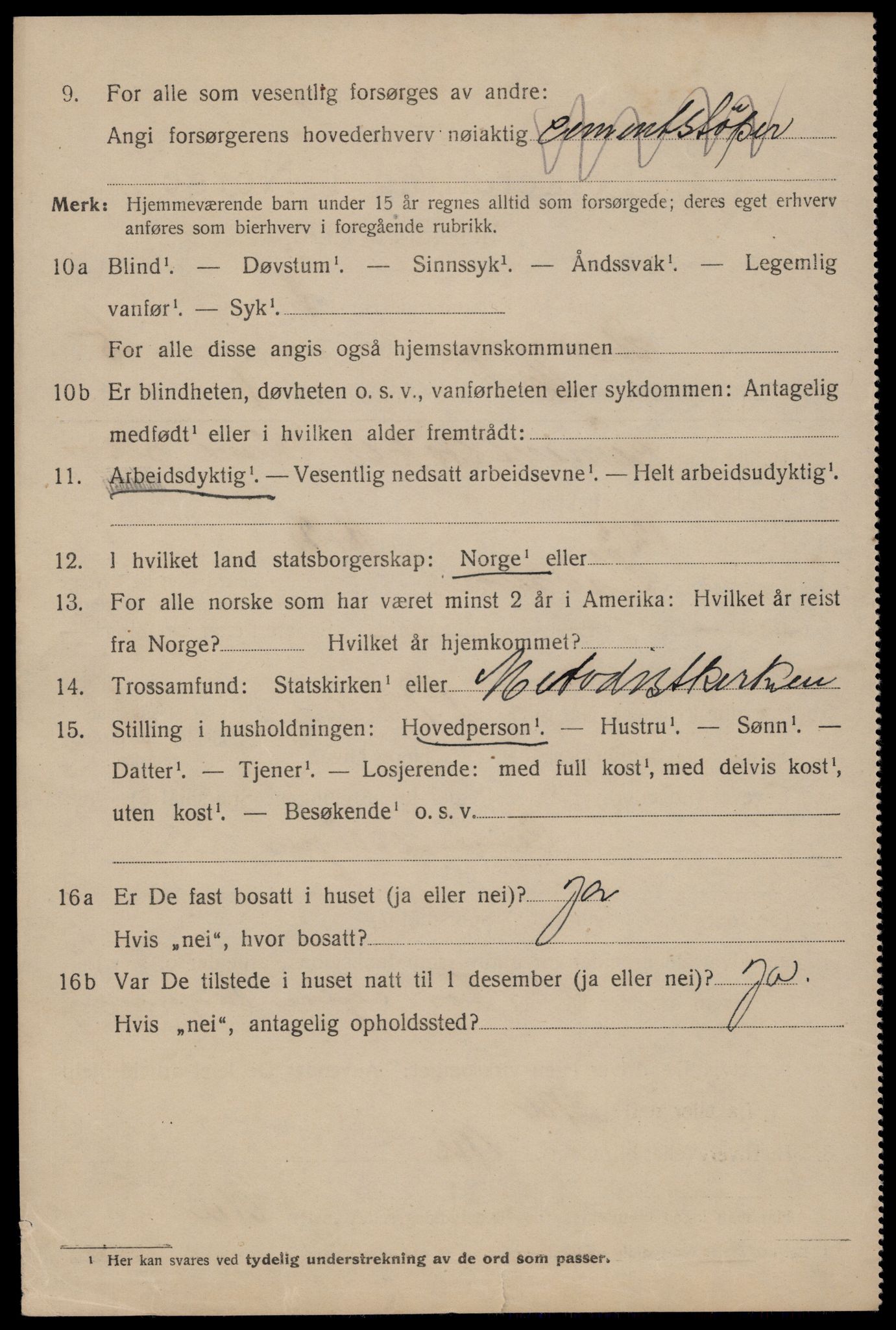 SAST, 1920 census for Stavanger, 1920, p. 63163