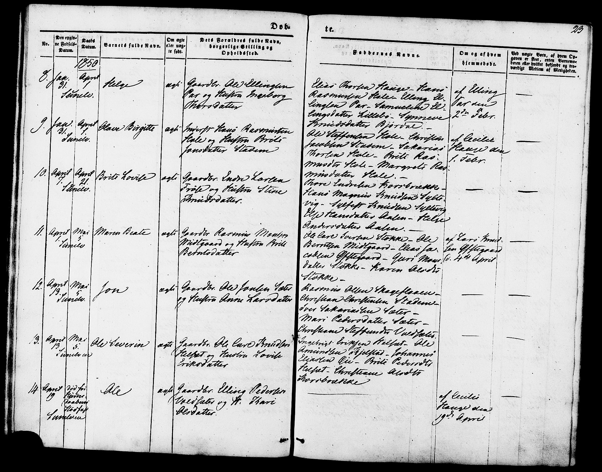 Ministerialprotokoller, klokkerbøker og fødselsregistre - Møre og Romsdal, SAT/A-1454/517/L0222: Parish register (official) no. 517A02, 1846-1862, p. 23