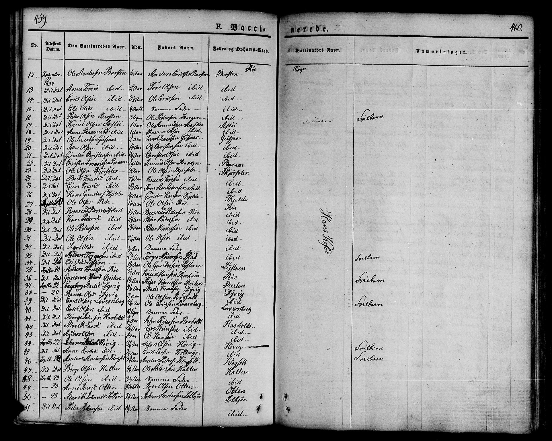 Ministerialprotokoller, klokkerbøker og fødselsregistre - Møre og Romsdal, SAT/A-1454/551/L0624: Parish register (official) no. 551A04, 1831-1845, p. 459-460