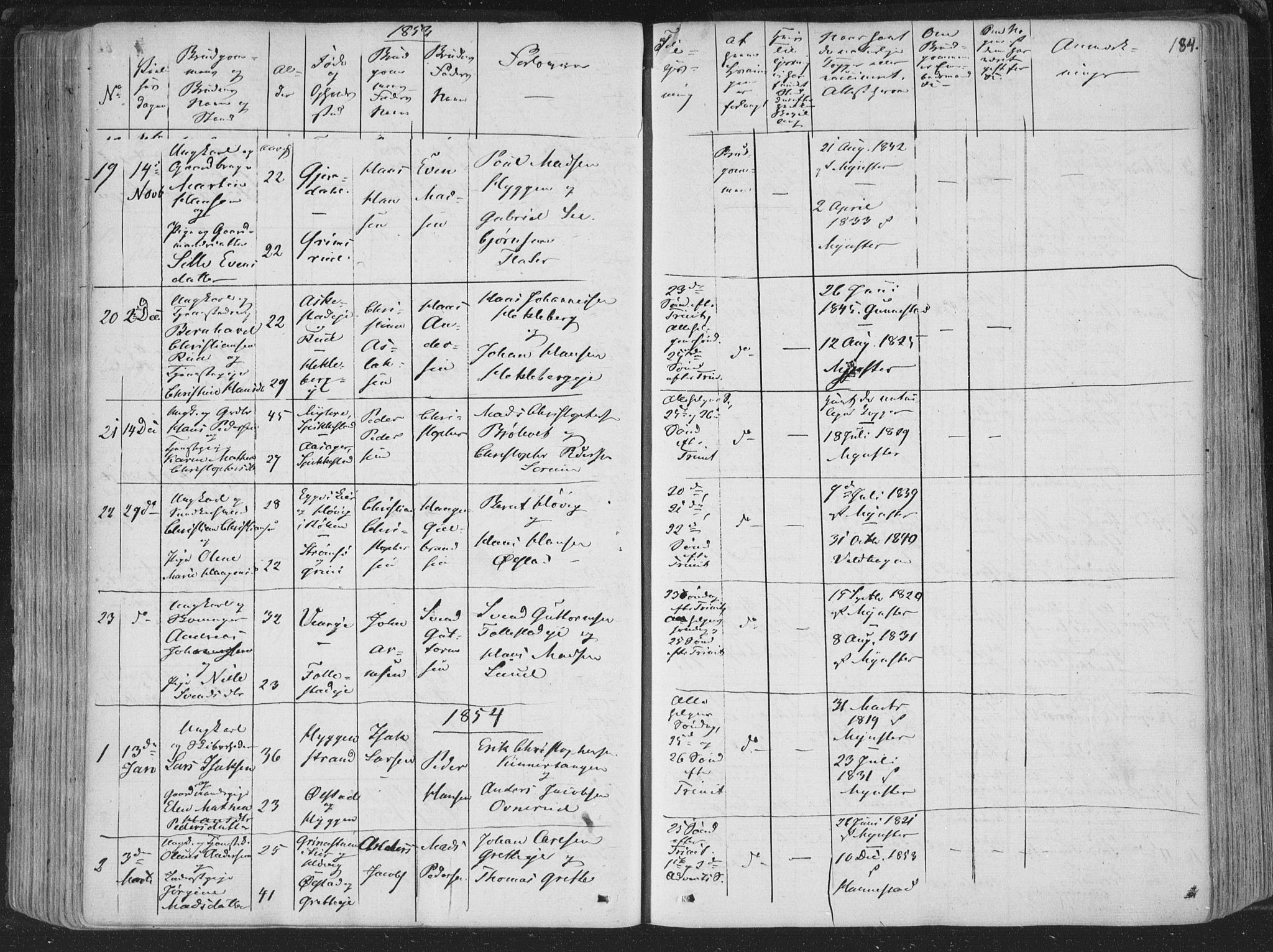 Røyken kirkebøker, SAKO/A-241/F/Fa/L0005: Parish register (official) no. 5, 1833-1856, p. 184