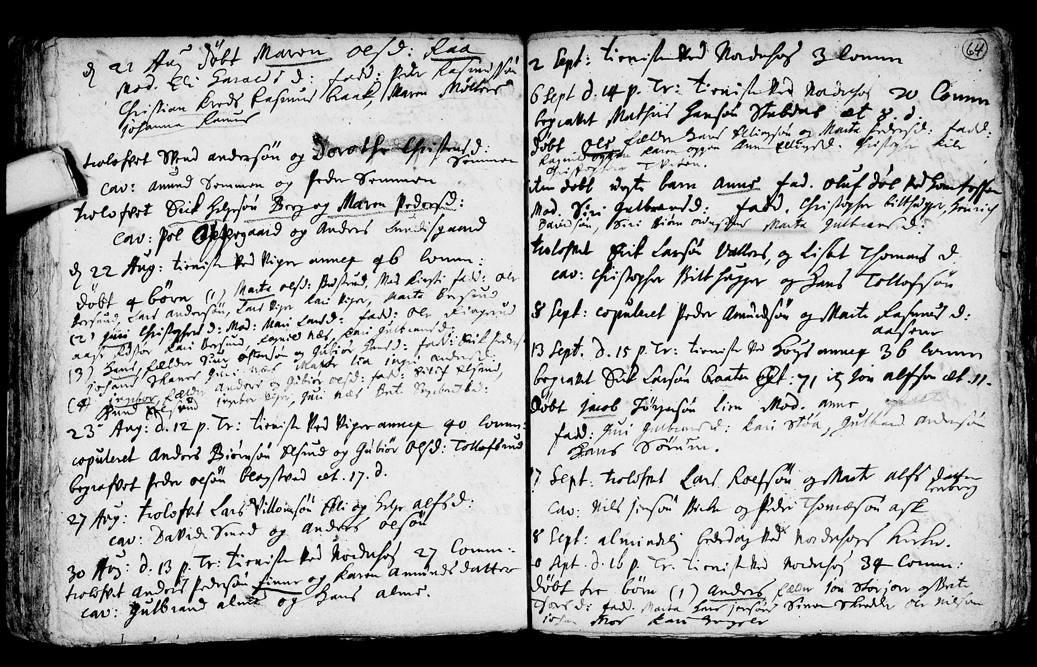 Norderhov kirkebøker, AV/SAKO-A-237/F/Fa/L0001: Parish register (official) no. 1, 1704-1716, p. 64