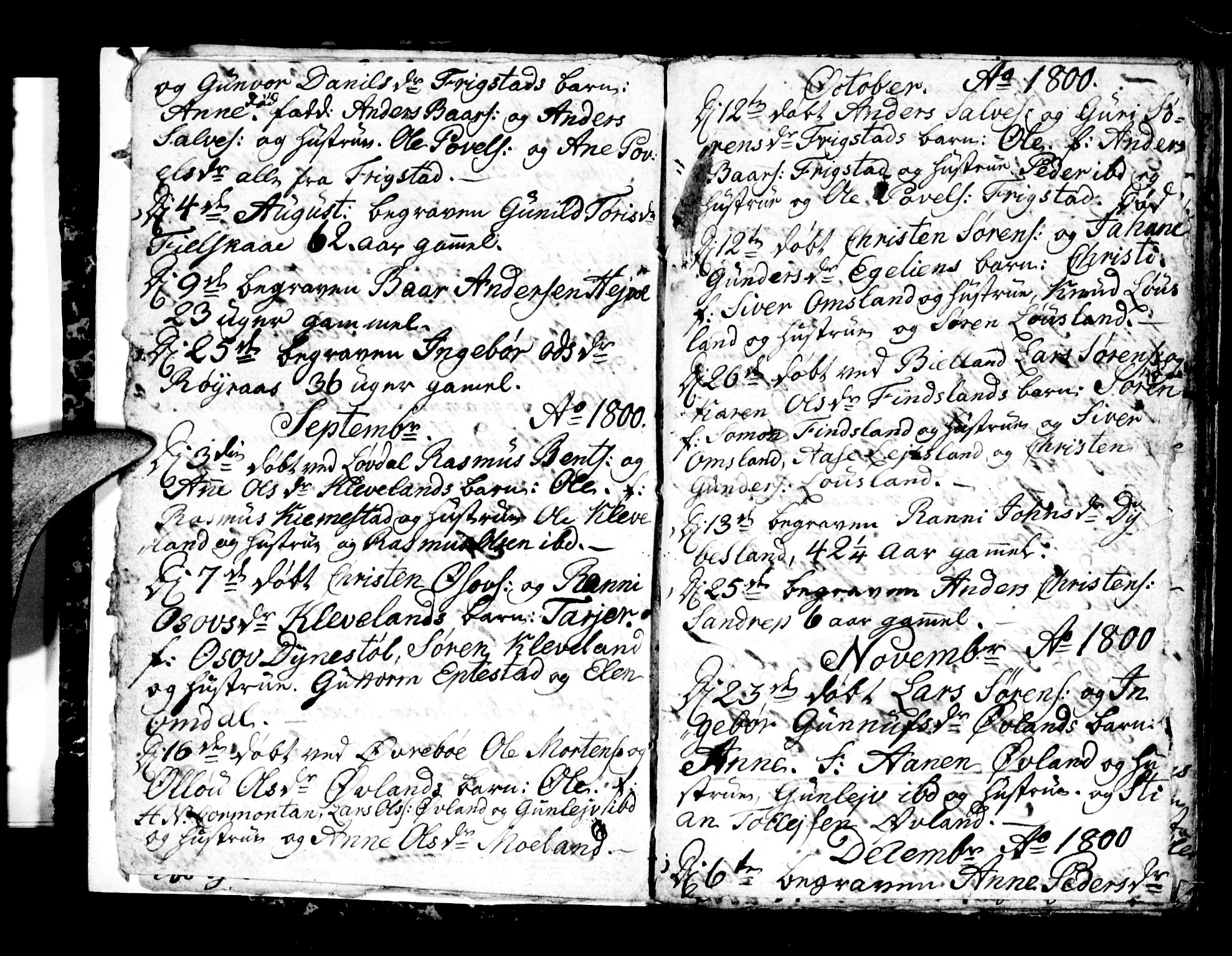 Bjelland sokneprestkontor, AV/SAK-1111-0005/F/Fa/Fab/L0001: Parish register (official) no. A 1, 1799-1810