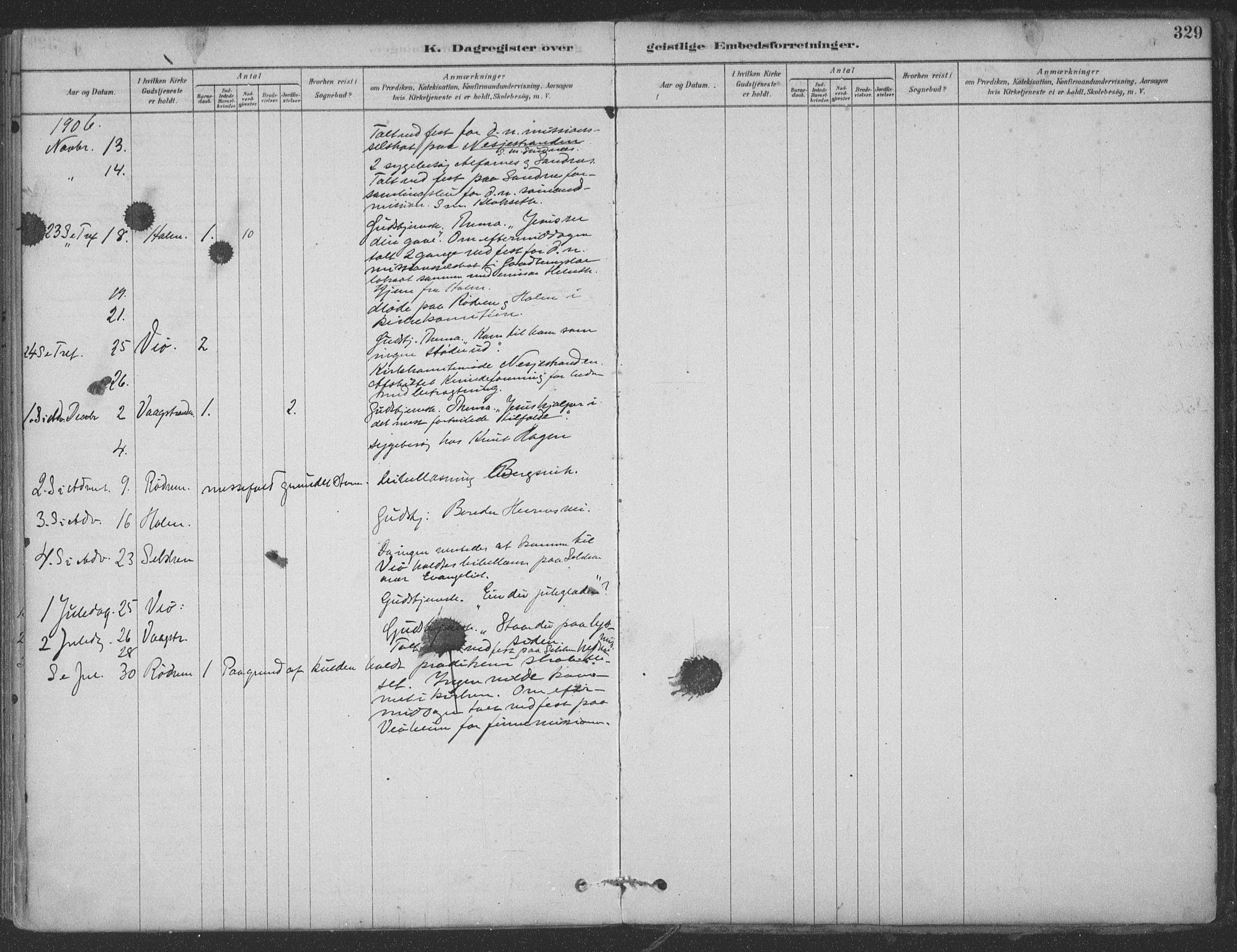 Ministerialprotokoller, klokkerbøker og fødselsregistre - Møre og Romsdal, SAT/A-1454/547/L0604: Parish register (official) no. 547A06, 1878-1906, p. 329