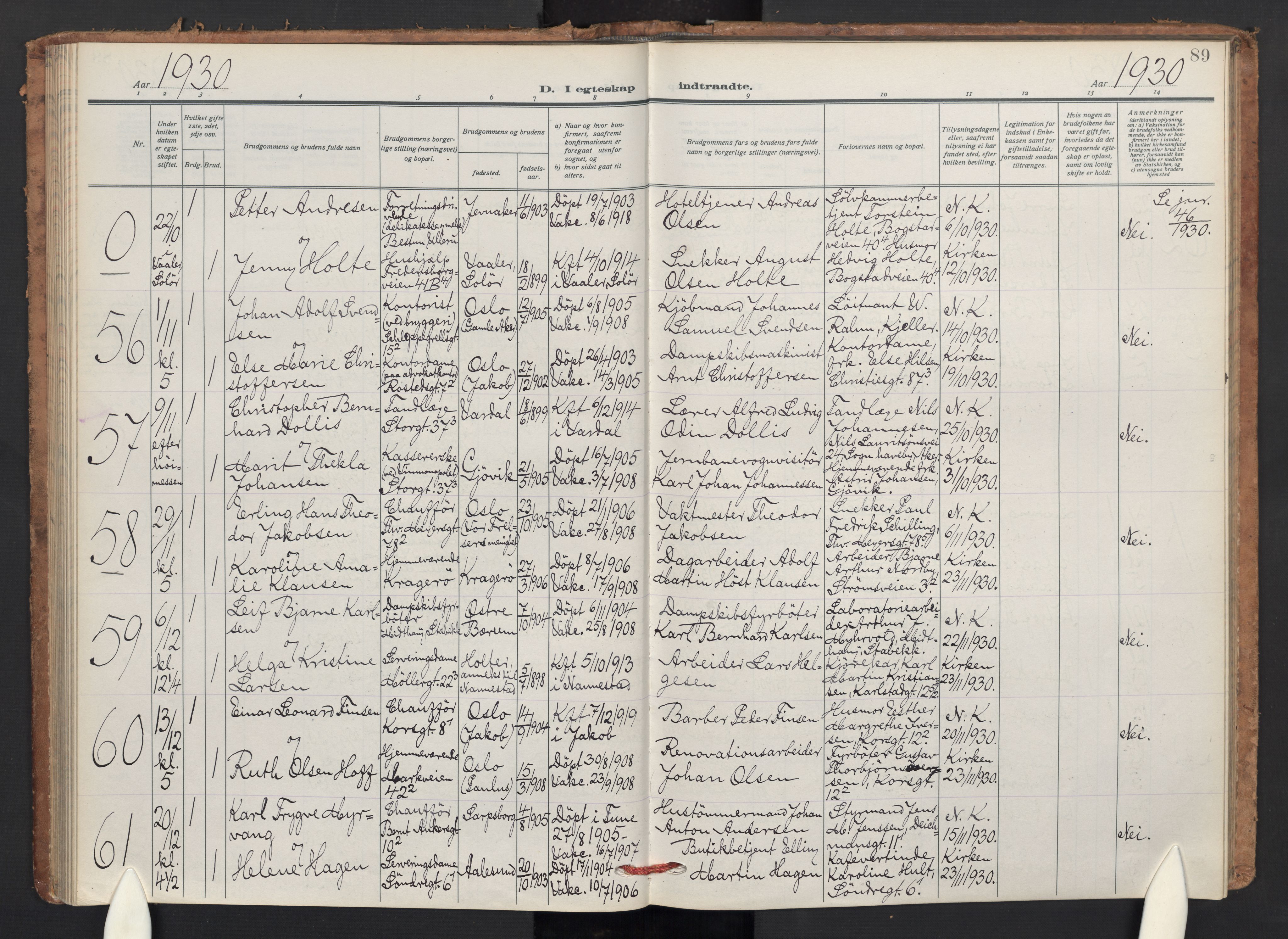 Jakob prestekontor Kirkebøker, AV/SAO-A-10850/F/Fa/L0018: Parish register (official) no. 18, 1923-1936, p. 89