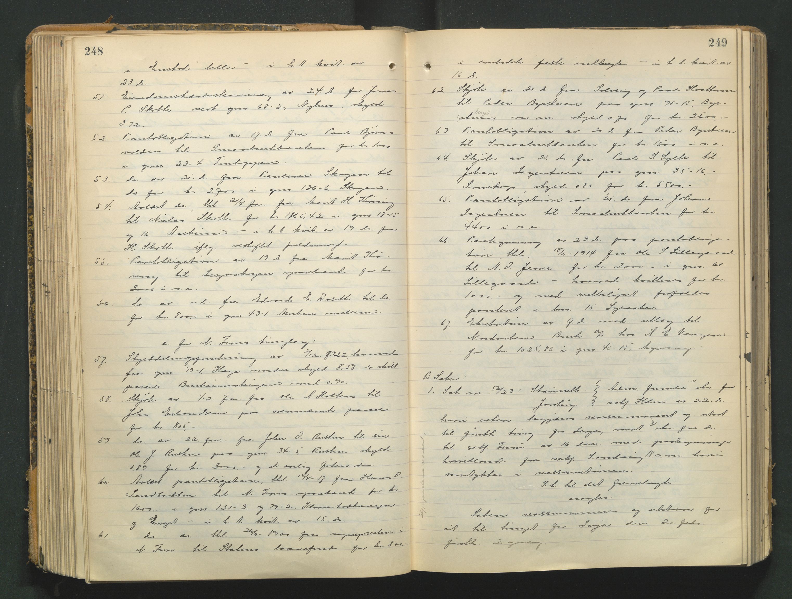 Nord-Gudbrandsdal tingrett, AV/SAH-TING-002/G/Gb/L0036: Tingbok, 1923-1925, p. 248-249