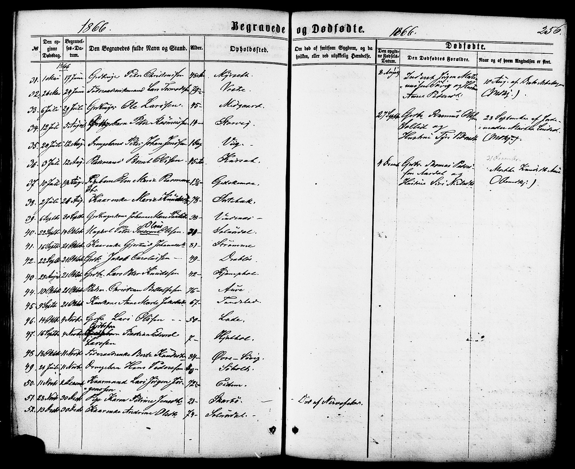 Ministerialprotokoller, klokkerbøker og fødselsregistre - Møre og Romsdal, SAT/A-1454/522/L0314: Parish register (official) no. 522A09, 1863-1877, p. 256