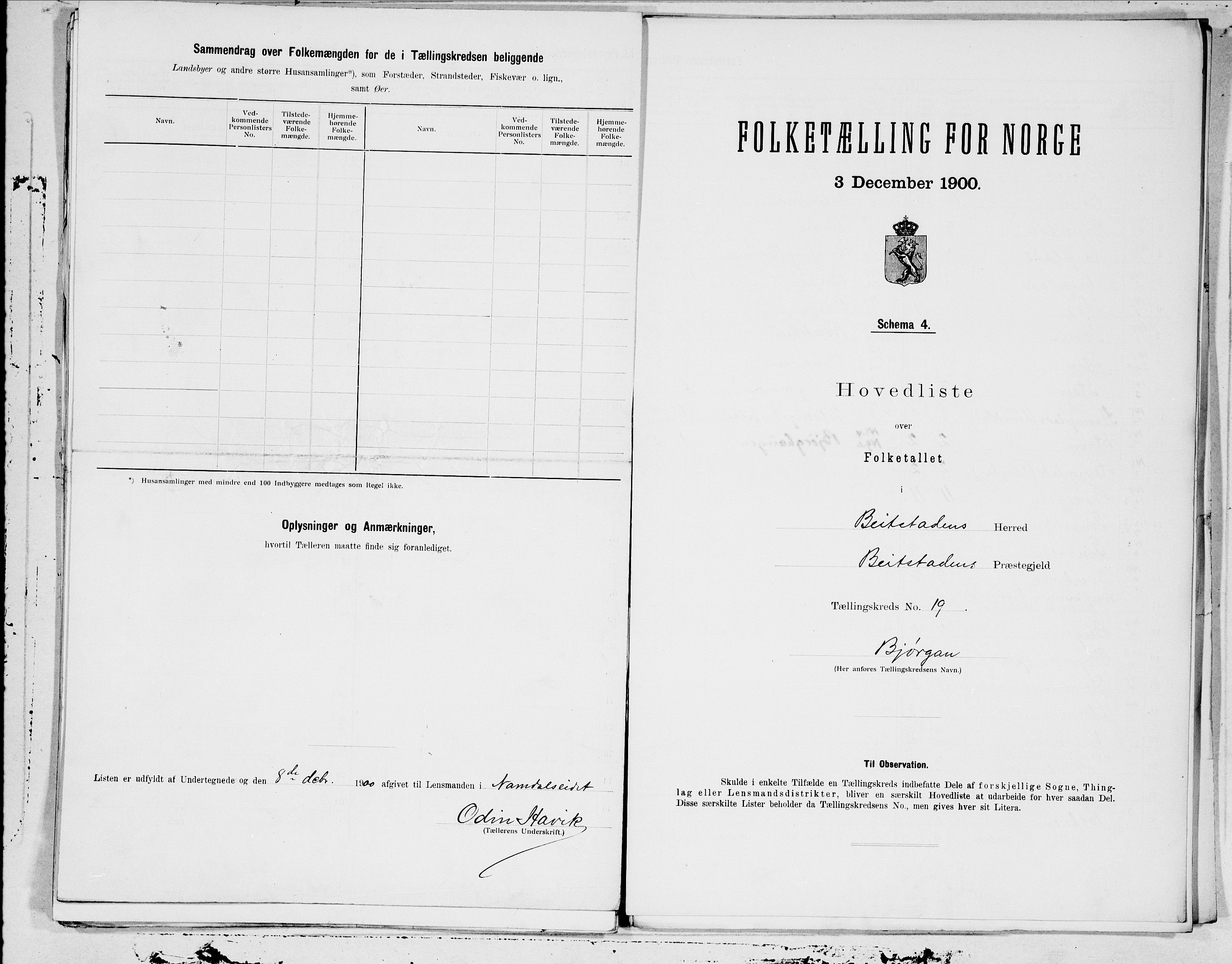 SAT, 1900 census for Beitstad, 1900, p. 38