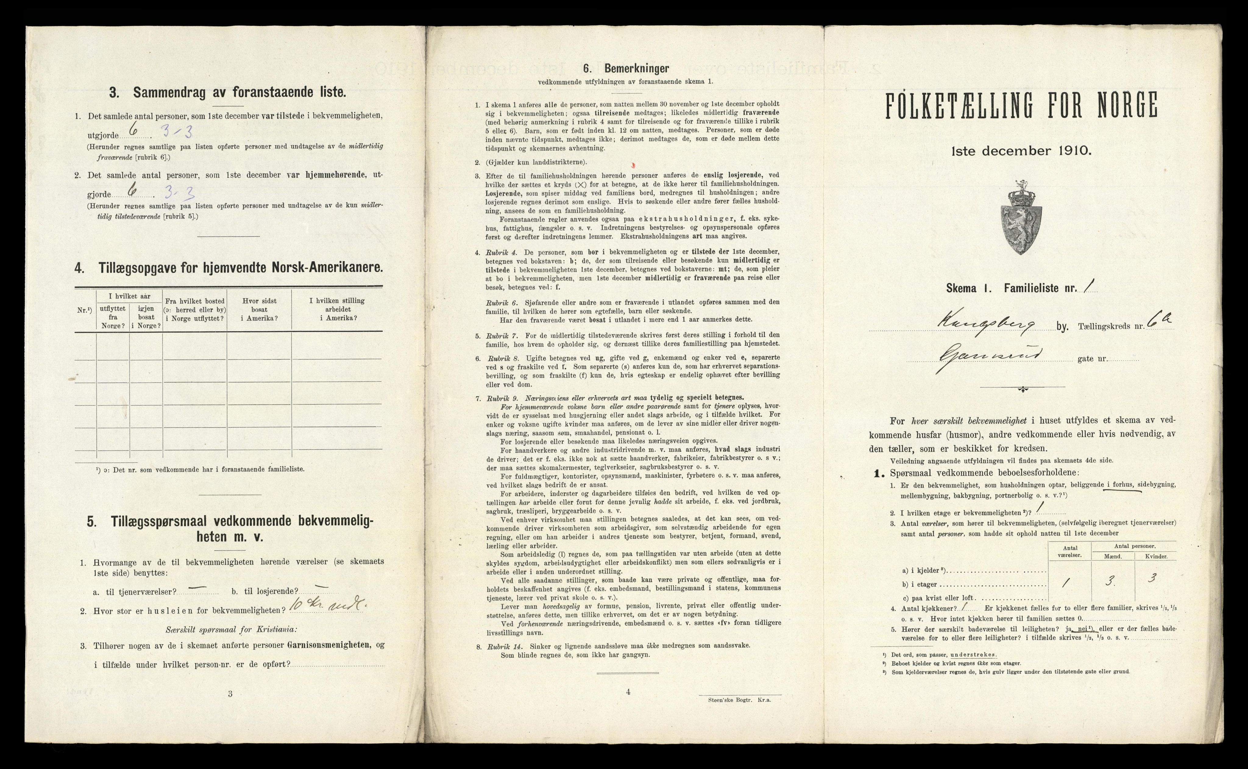 RA, 1910 census for Kongsberg, 1910, p. 3010