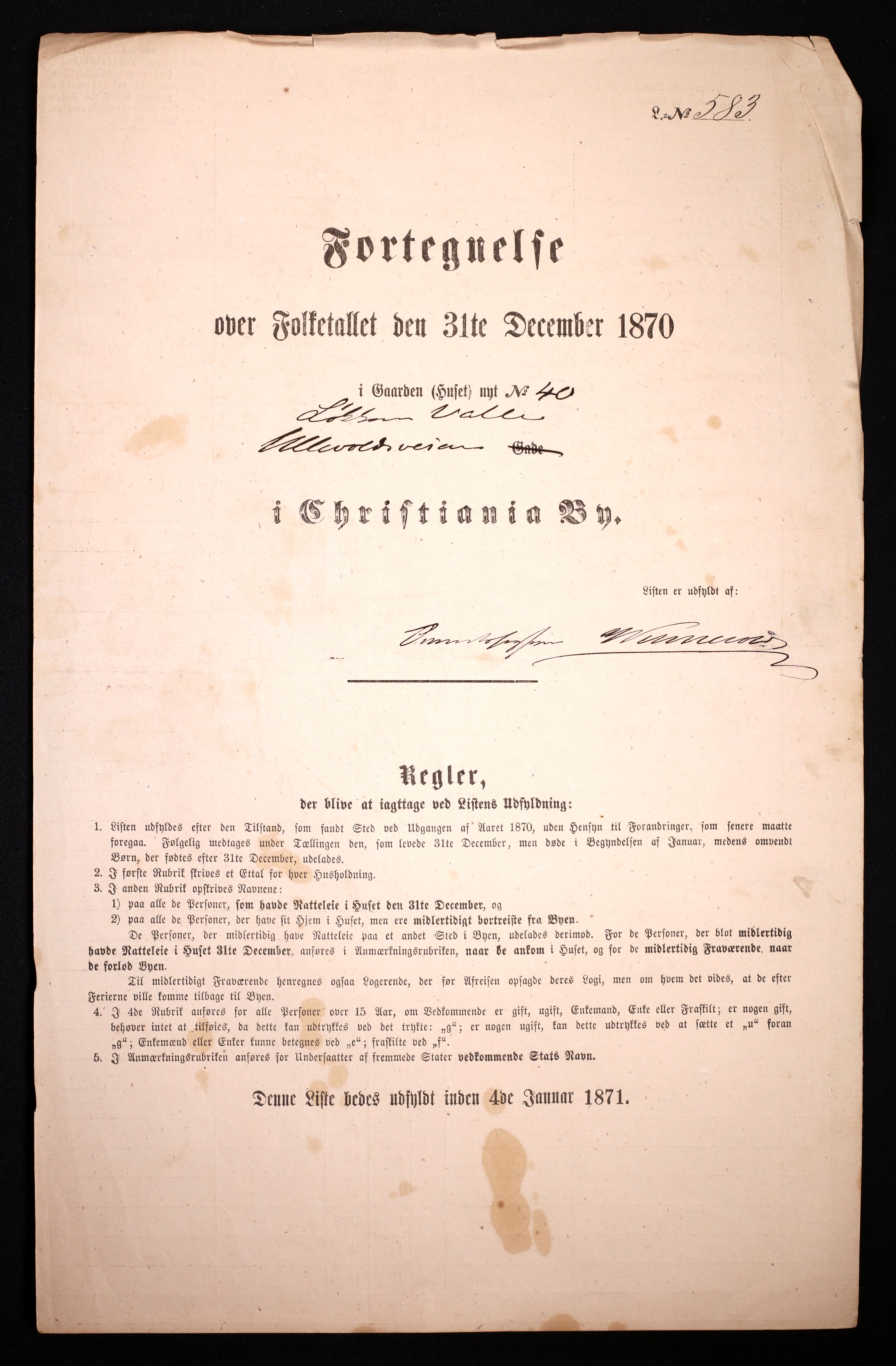 RA, 1870 census for 0301 Kristiania, 1870, p. 4507