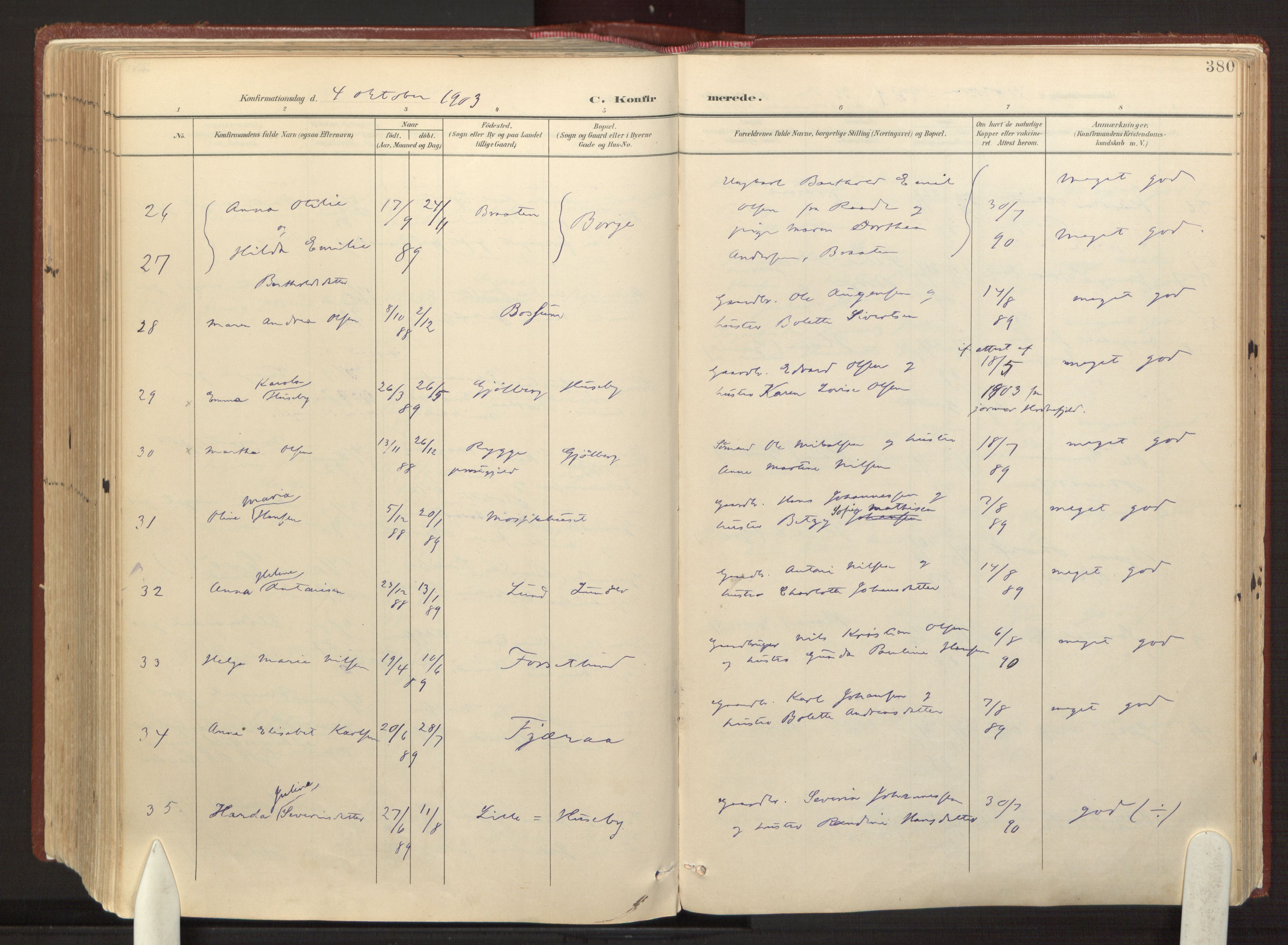 Onsøy prestekontor Kirkebøker, AV/SAO-A-10914/F/Fa/L0008: Parish register (official) no. I 8, 1899-1923, p. 380