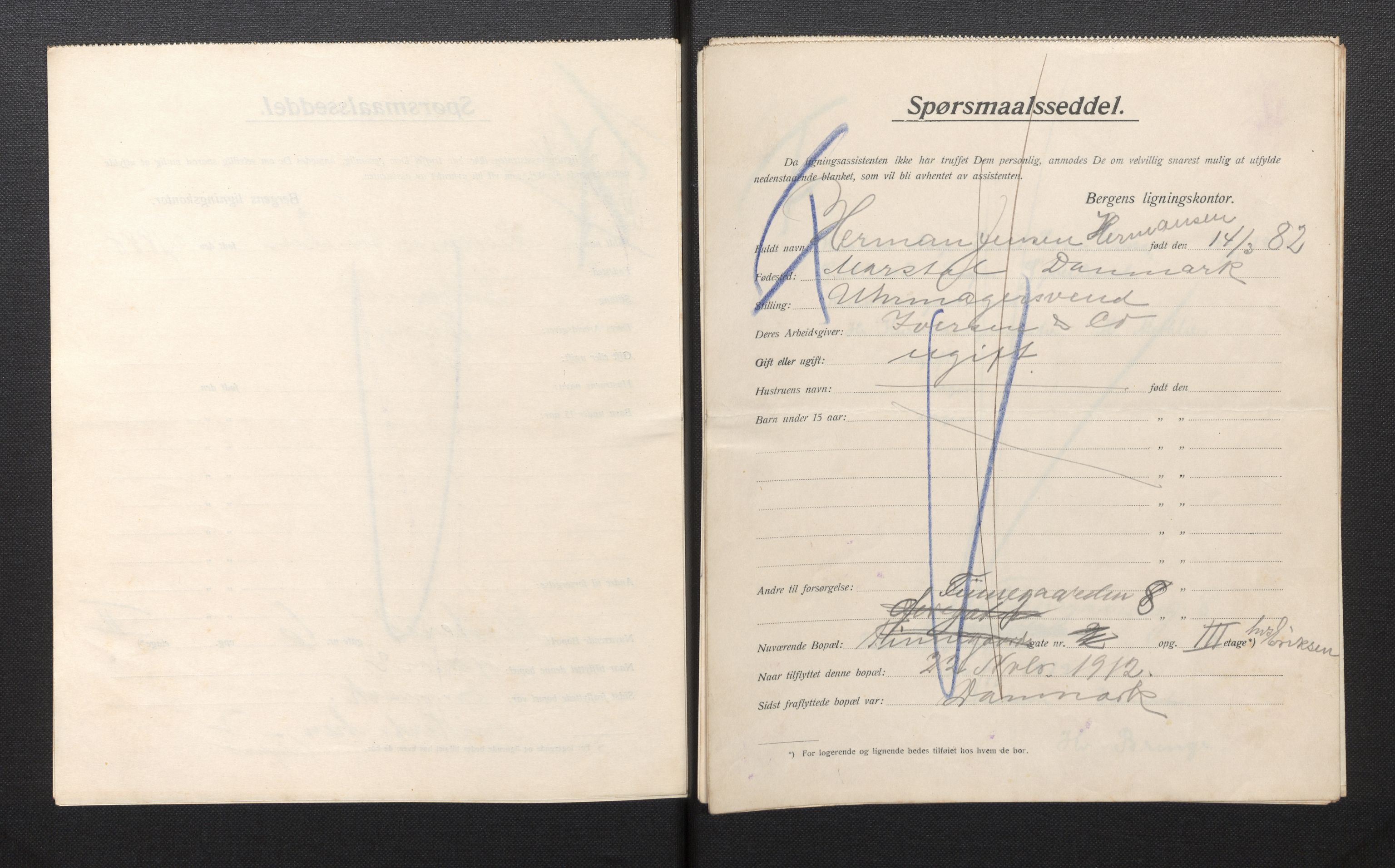 SAB, Municipal Census 1913 for Bergen, 1913, p. 26