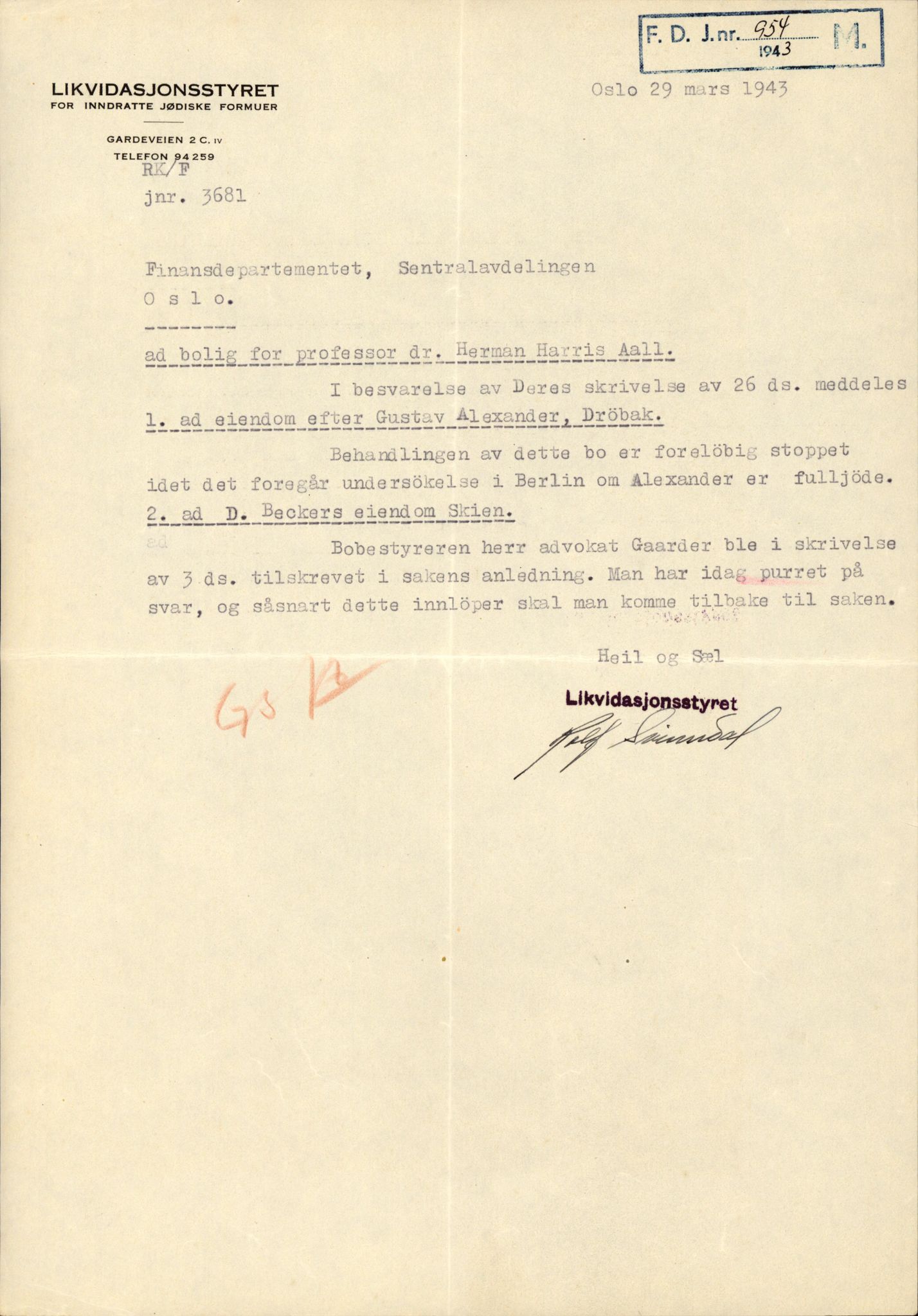 Justisdepartementet, Tilbakeføringskontoret for inndratte formuer, AV/RA-S-1564/H/Hc/Hcc/L0917: --, 1945-1947, p. 265