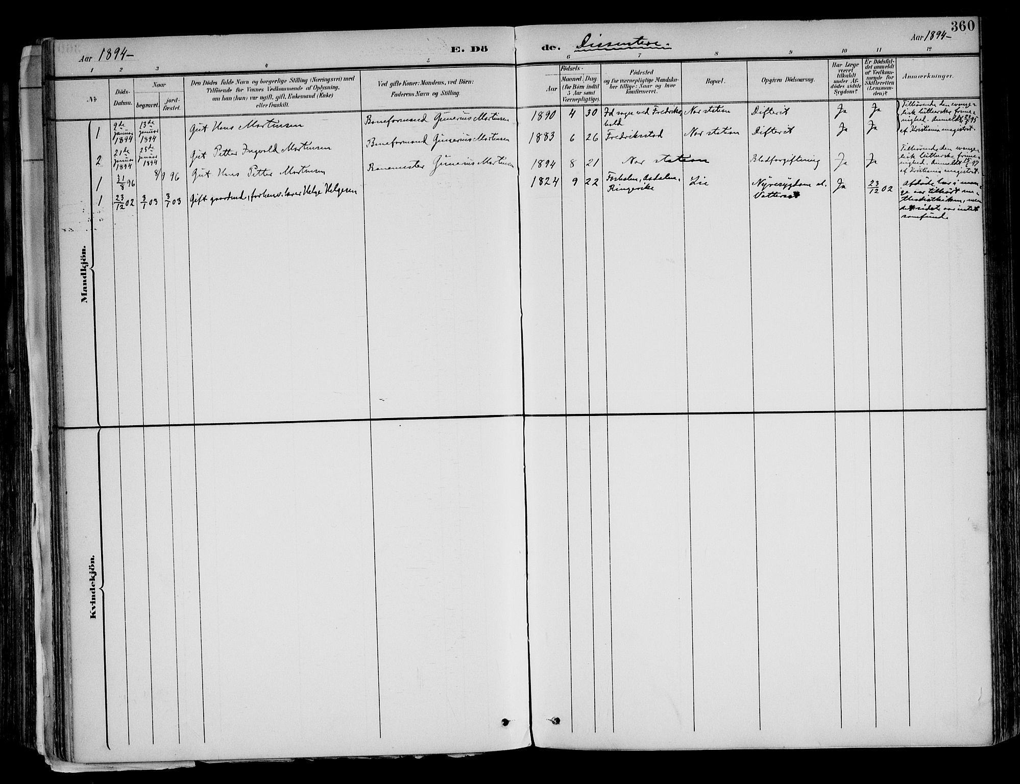 Brandval prestekontor, SAH/PREST-034/H/Ha/Haa/L0003: Parish register (official) no. 3, 1894-1909, p. 360