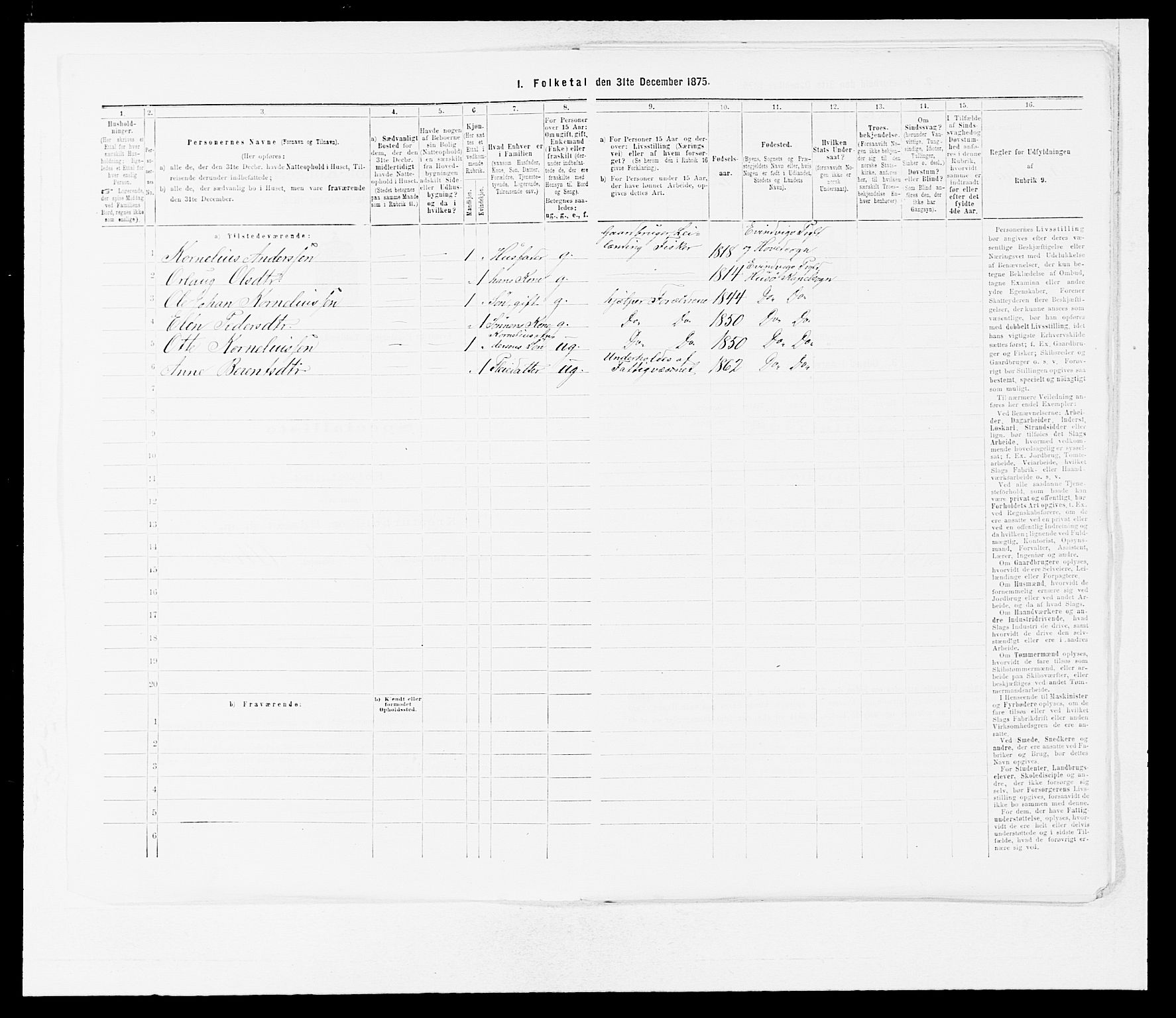 SAB, 1875 census for 1411P Eivindvik, 1875, p. 963