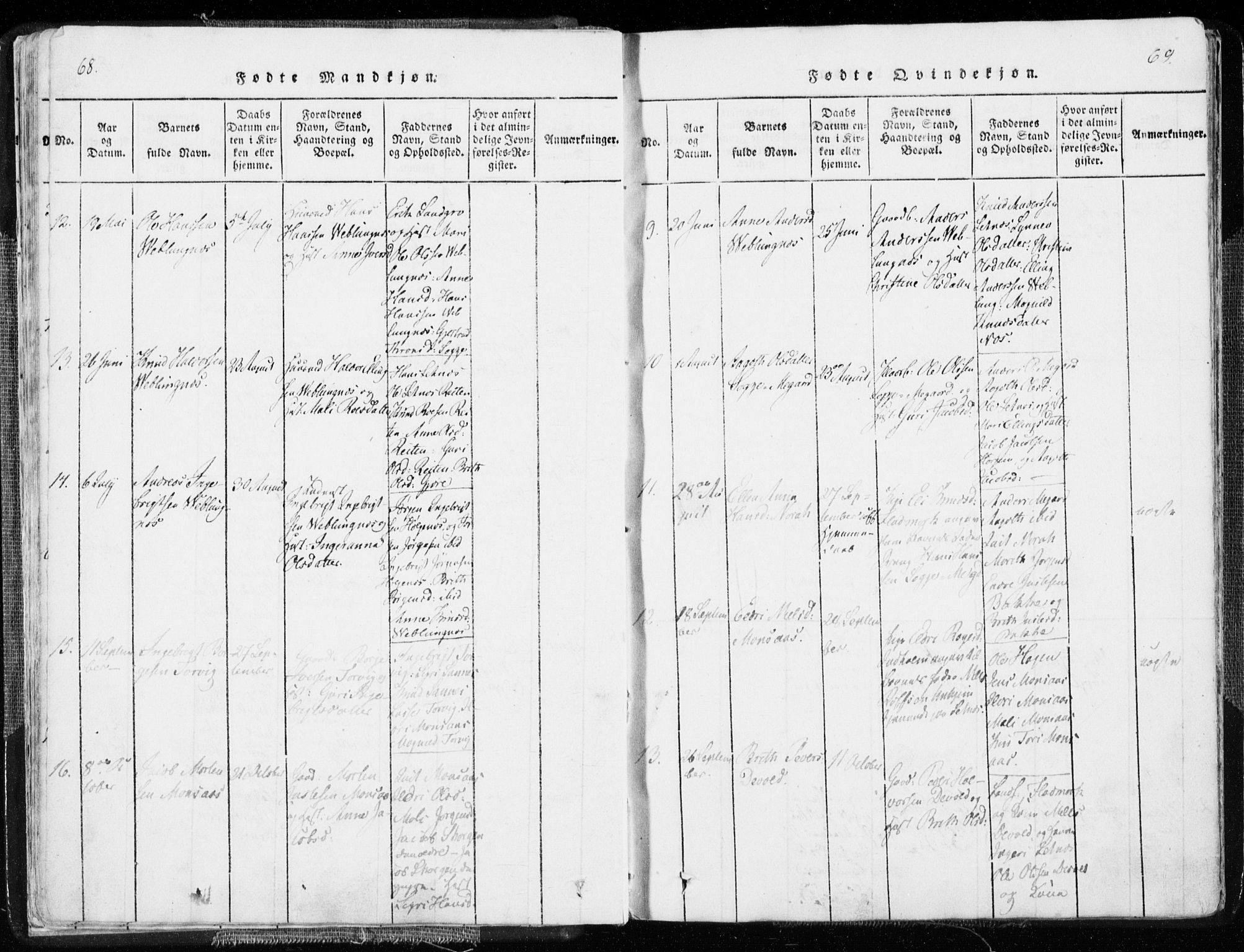 Ministerialprotokoller, klokkerbøker og fødselsregistre - Møre og Romsdal, AV/SAT-A-1454/544/L0571: Parish register (official) no. 544A04, 1818-1853, p. 68-69