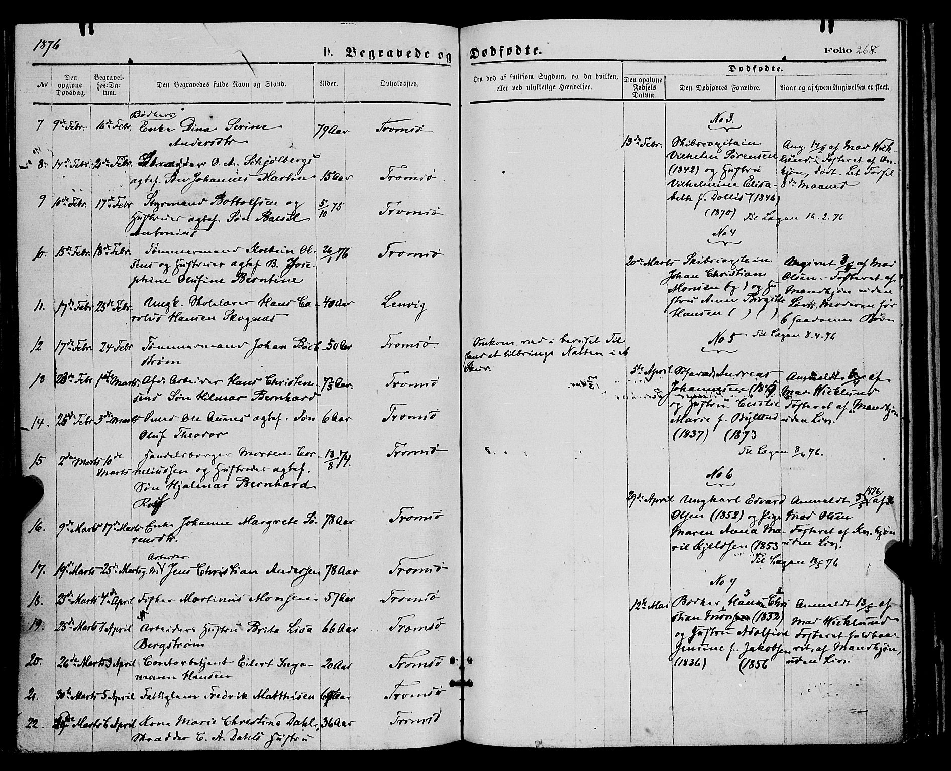 Tromsø sokneprestkontor/stiftsprosti/domprosti, SATØ/S-1343/G/Ga/L0013kirke: Parish register (official) no. 13, 1872-1877, p. 268