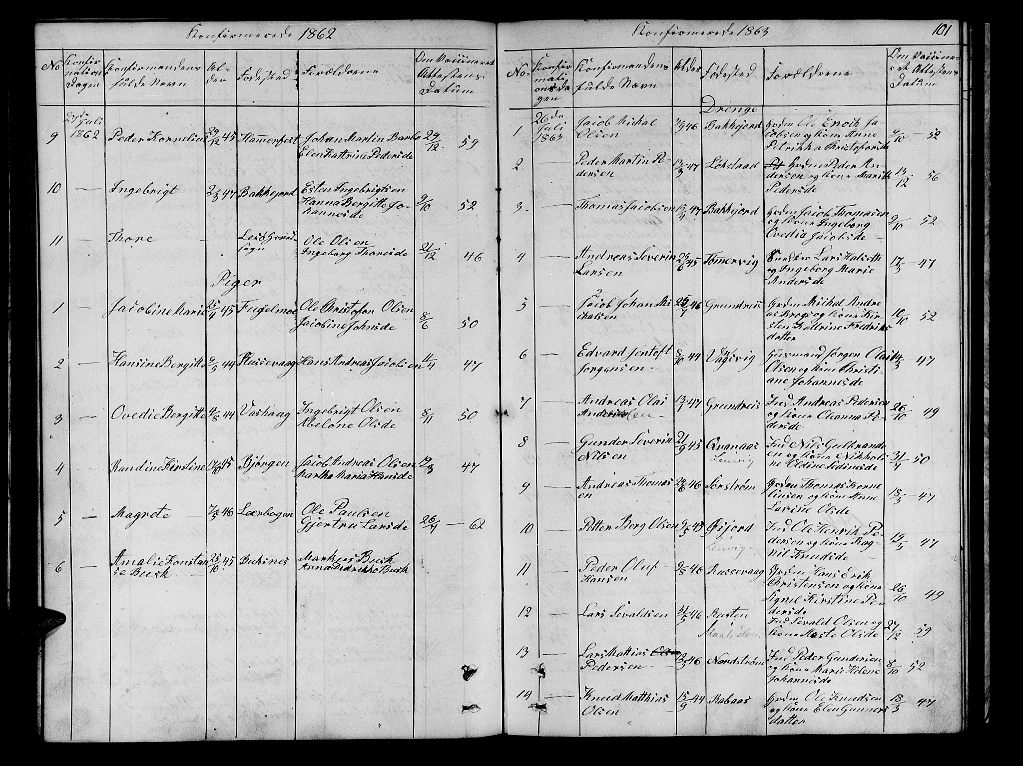Tranøy sokneprestkontor, AV/SATØ-S-1313/I/Ia/Iab/L0021klokker: Parish register (copy) no. 21, 1861-1886, p. 101