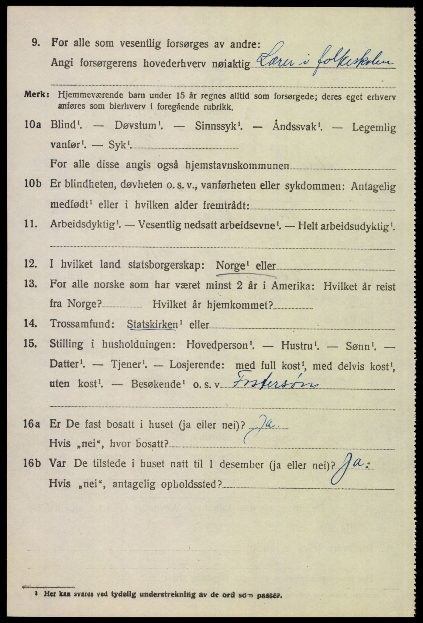 SAH, 1920 census for Elverum, 1920, p. 20797