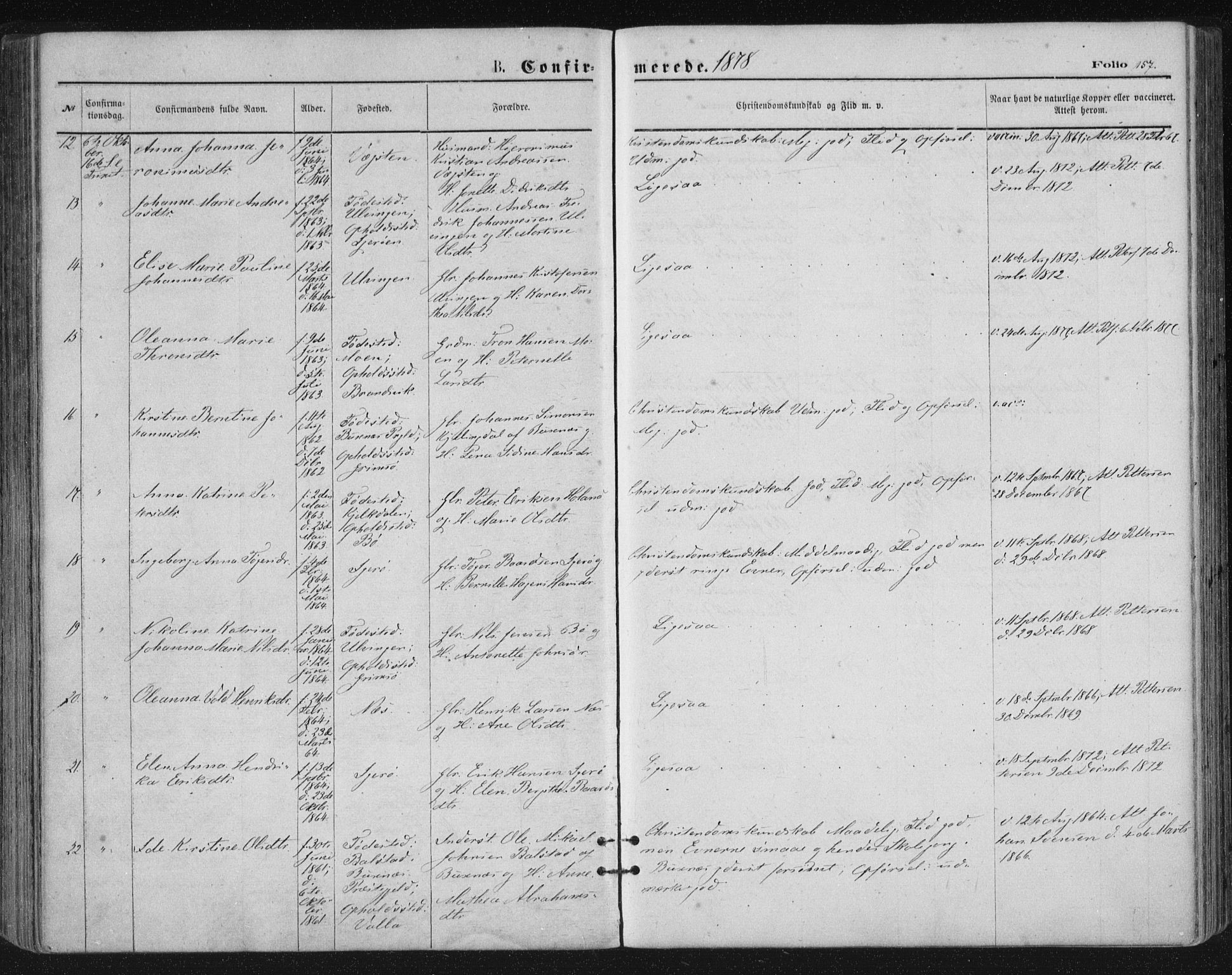 Ministerialprotokoller, klokkerbøker og fødselsregistre - Nordland, AV/SAT-A-1459/816/L0241: Parish register (official) no. 816A07, 1870-1885, p. 157