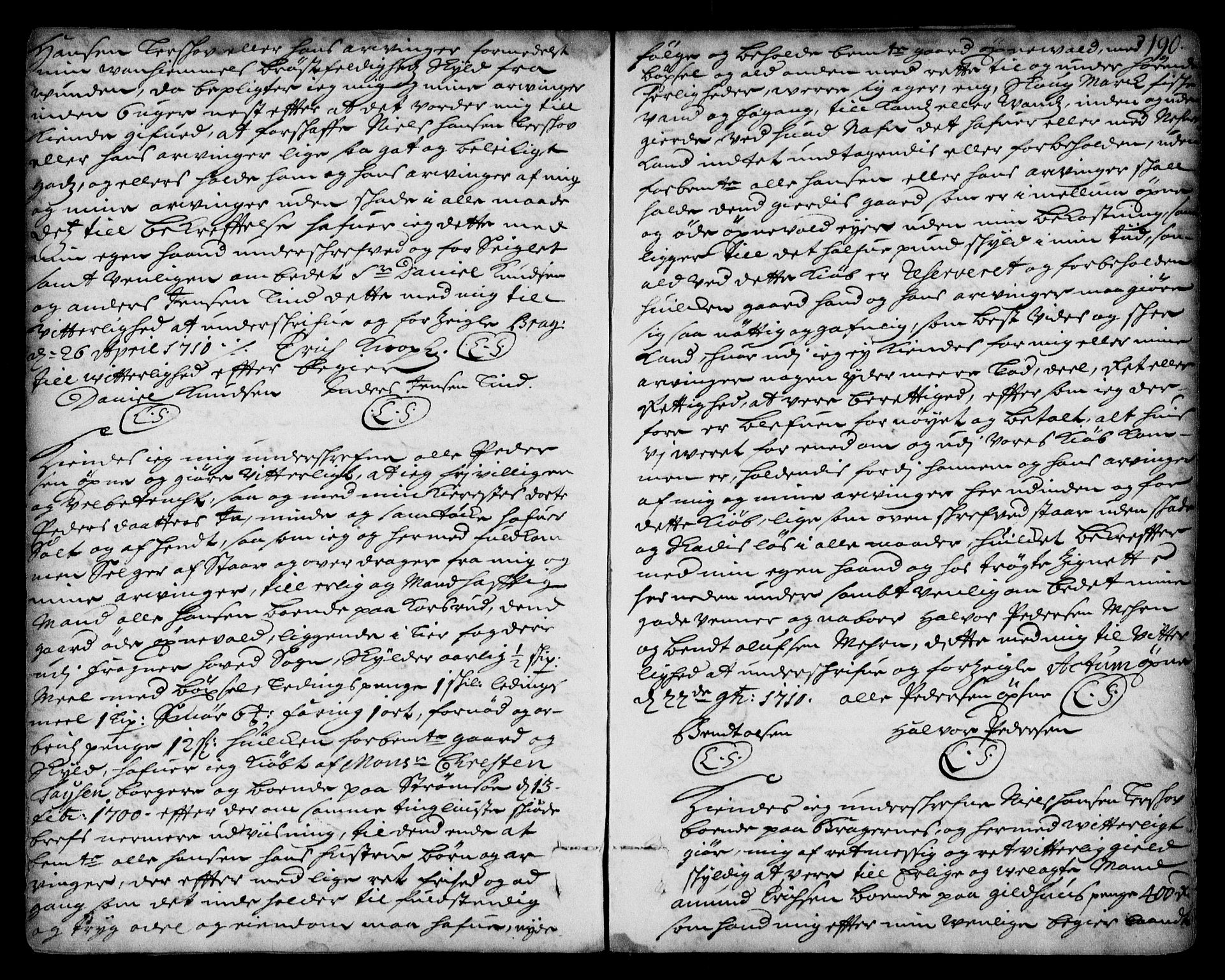 Lier, Røyken og Hurum sorenskriveri, AV/SAKO-A-89/G/Ga/Gaa/L0001: Mortgage book no. I, 1701-1725, p. 190