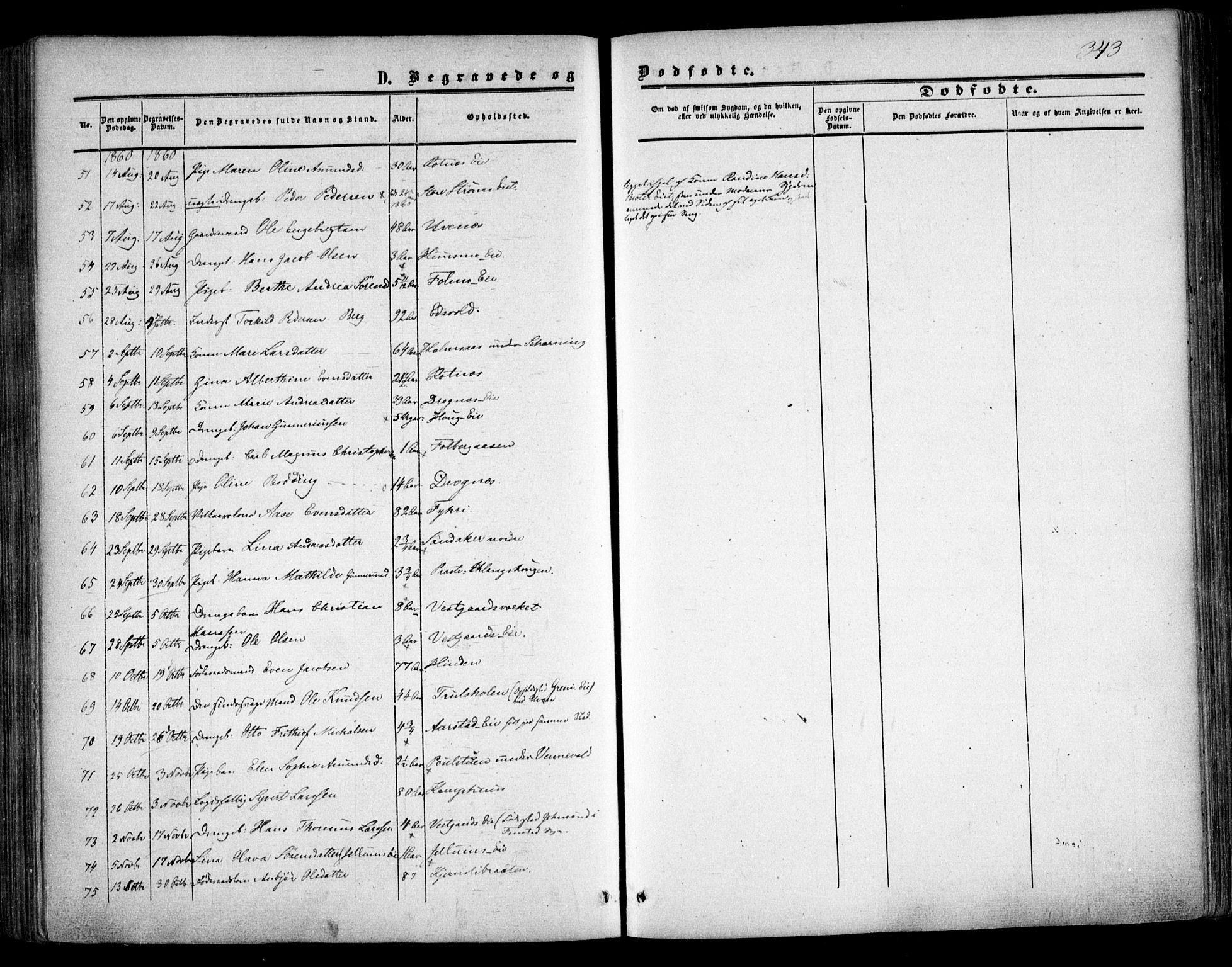 Nes prestekontor Kirkebøker, AV/SAO-A-10410/F/Fa/L0008: Parish register (official) no. I 8, 1859-1874, p. 343