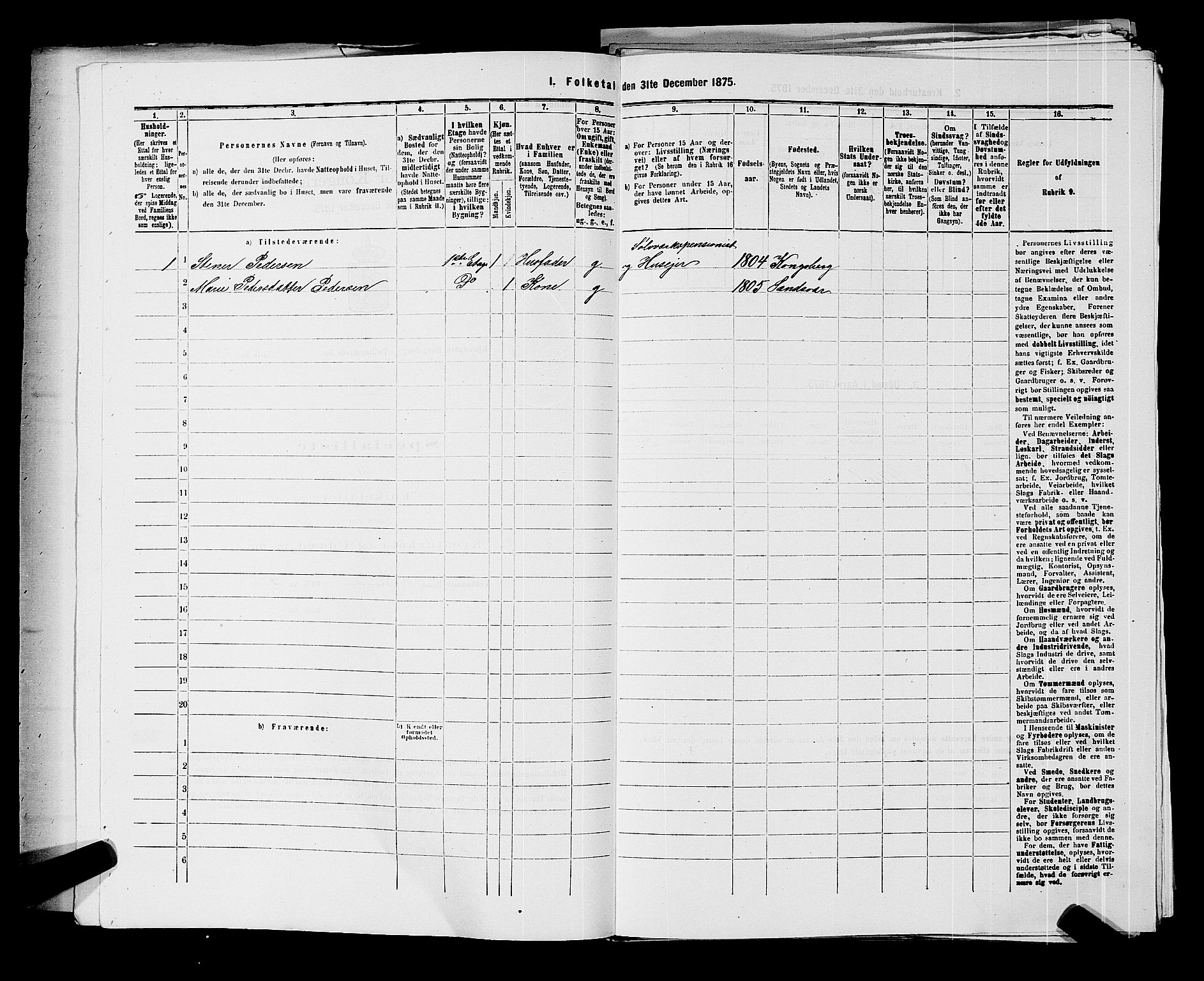 SAKO, 1875 census for 0604B Kongsberg/Kongsberg, 1875, p. 1206