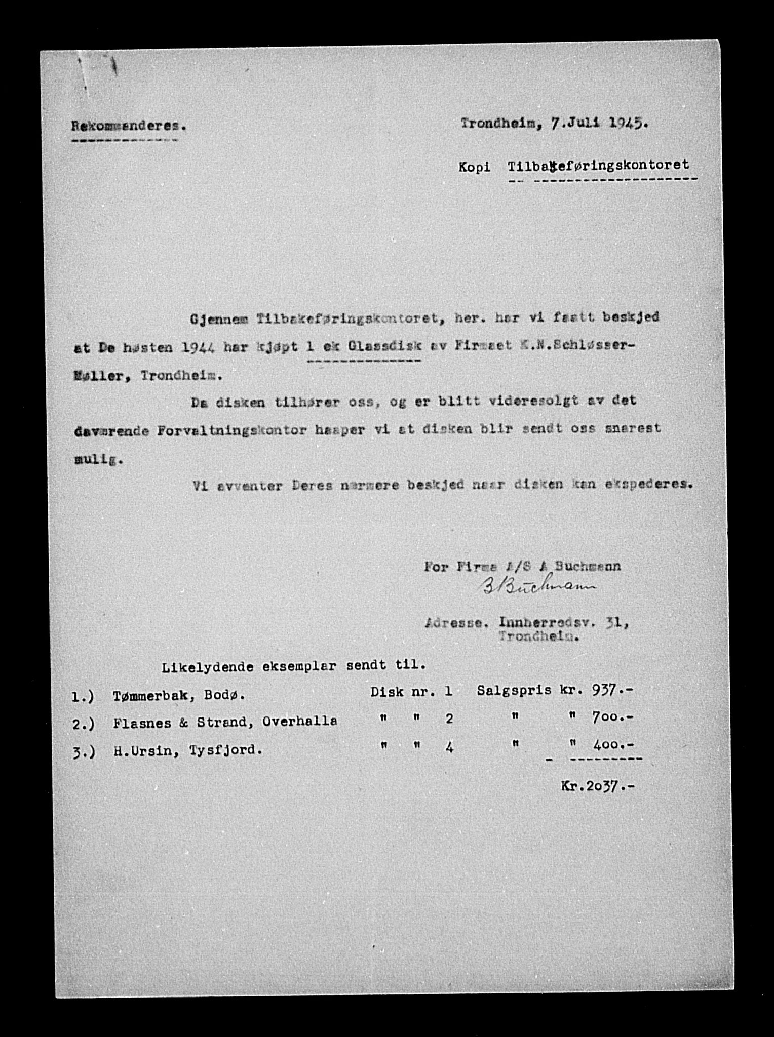 Justisdepartementet, Tilbakeføringskontoret for inndratte formuer, AV/RA-S-1564/H/Hc/Hca/L0893: --, 1945-1947, p. 121