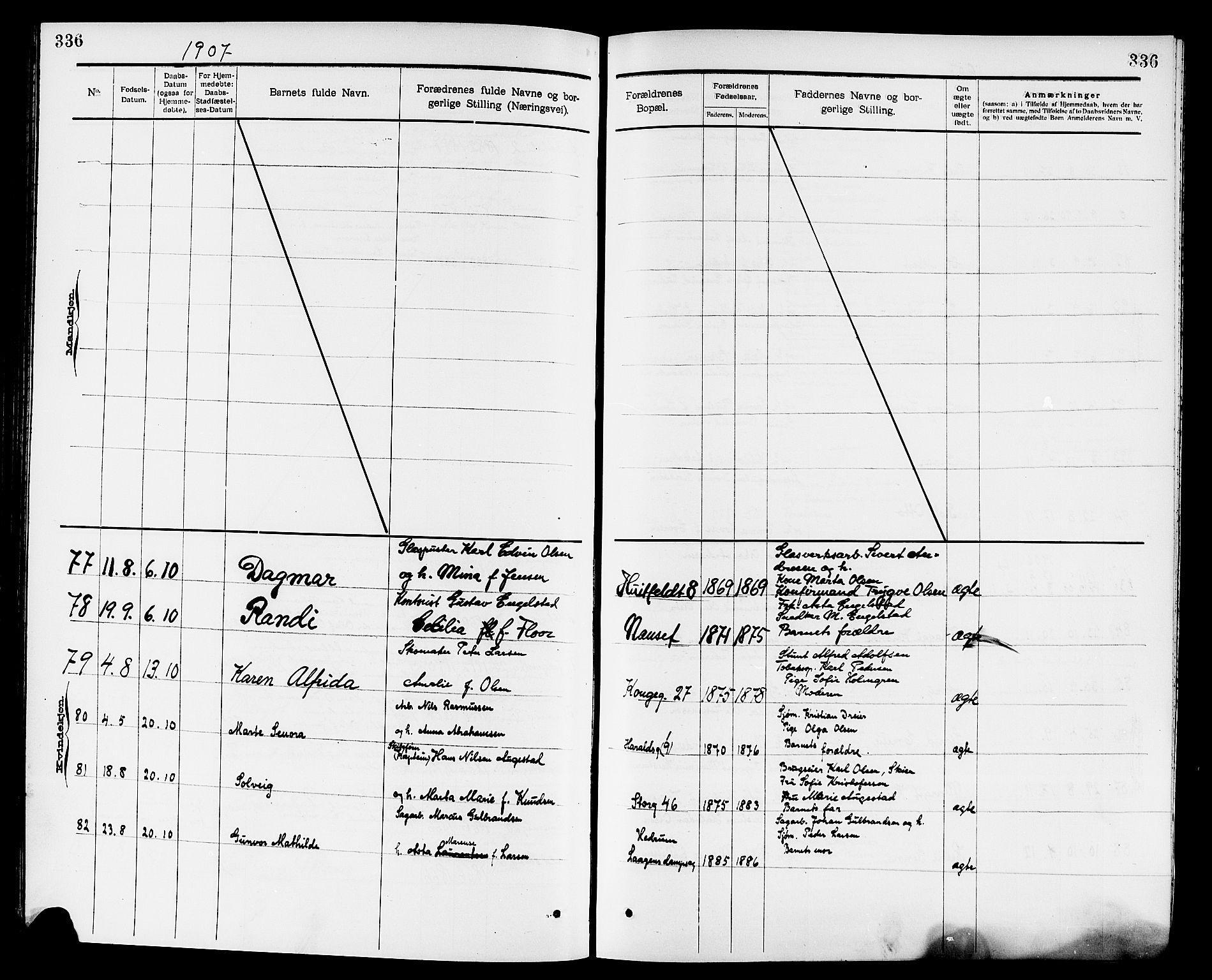 Larvik kirkebøker, AV/SAKO-A-352/G/Ga/L0005: Parish register (copy) no. I 5, 1888-1909, p. 336