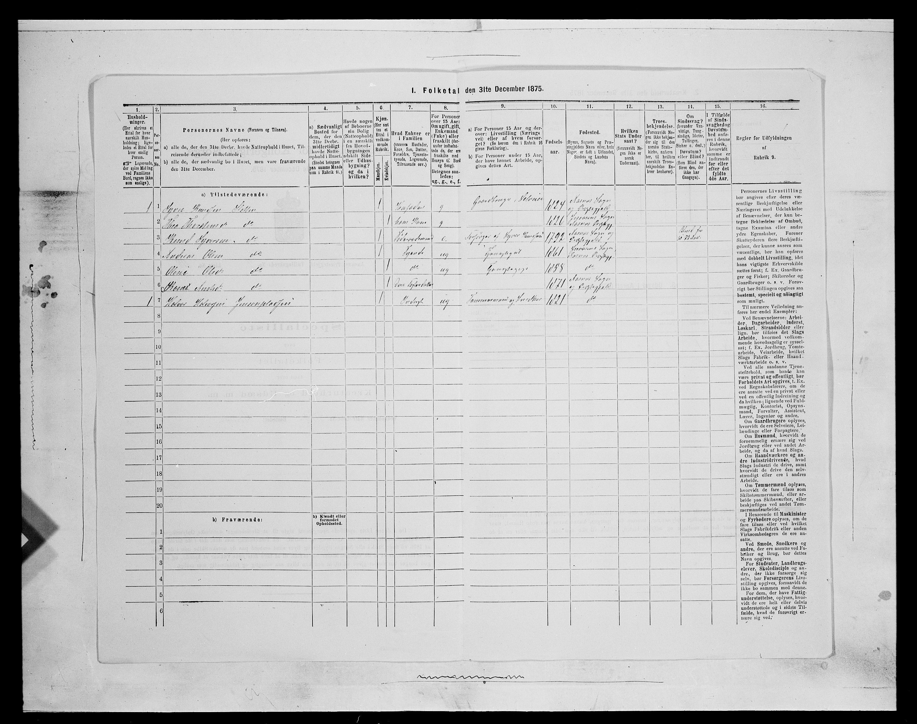 SAH, 1875 census for 0425P Åsnes, 1875, p. 686