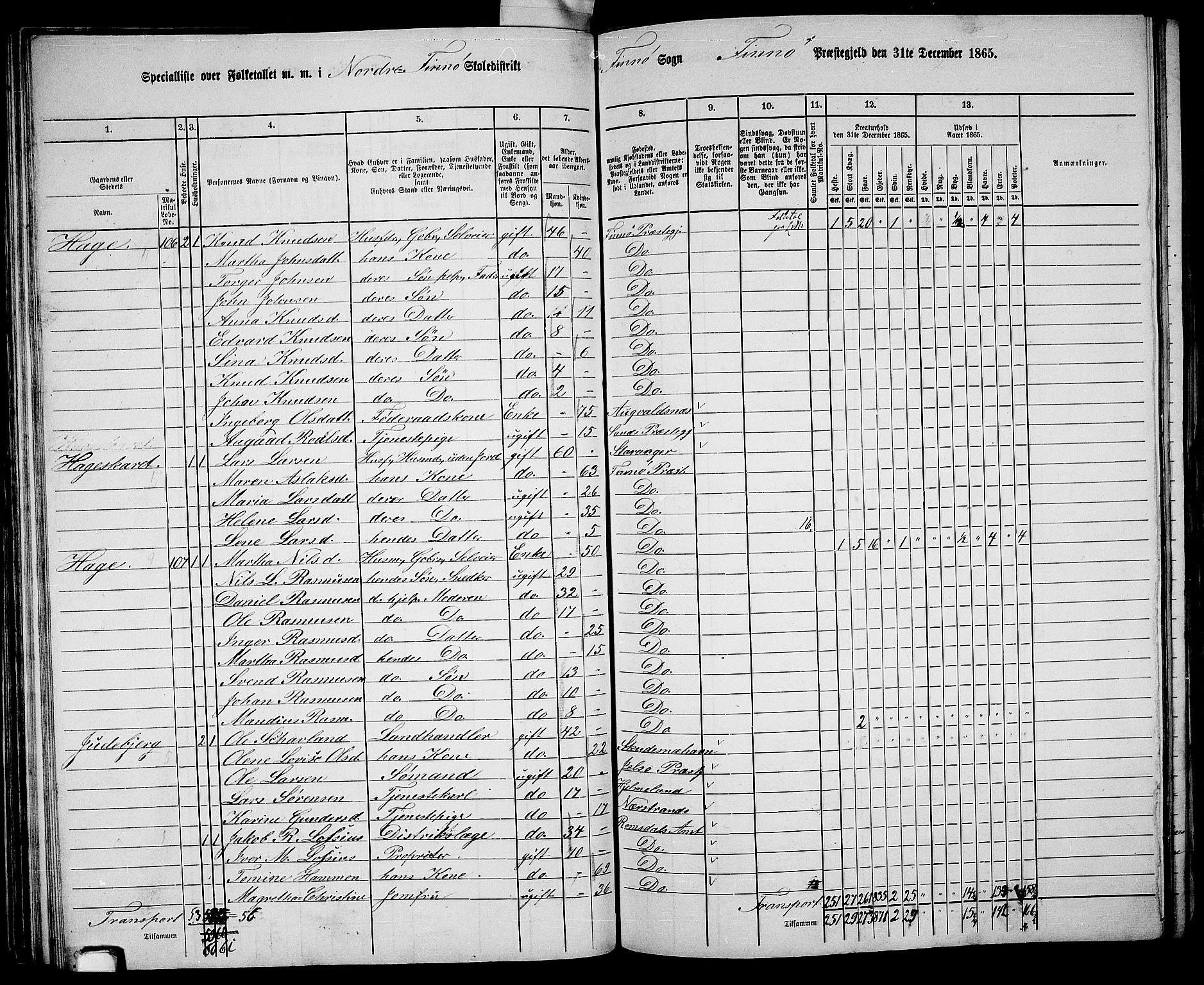 RA, 1865 census for Finnøy, 1865, p. 51