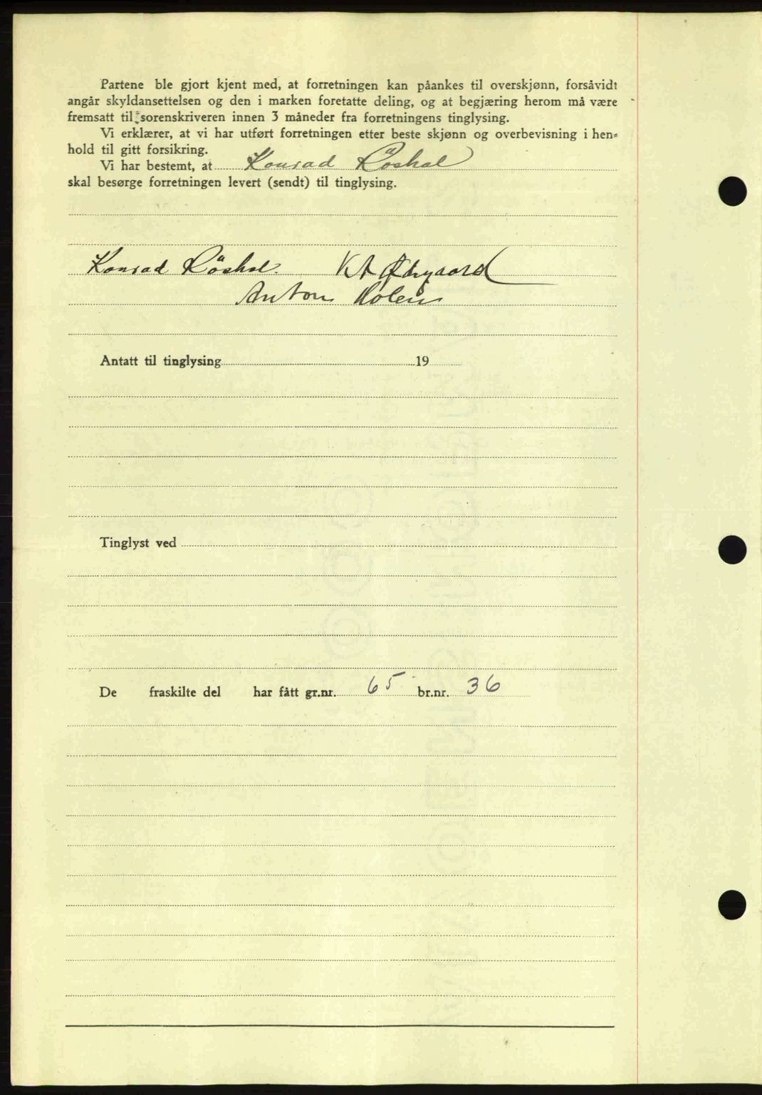 Romsdal sorenskriveri, AV/SAT-A-4149/1/2/2C: Mortgage book no. A14, 1943-1943, Diary no: : 1413/1943