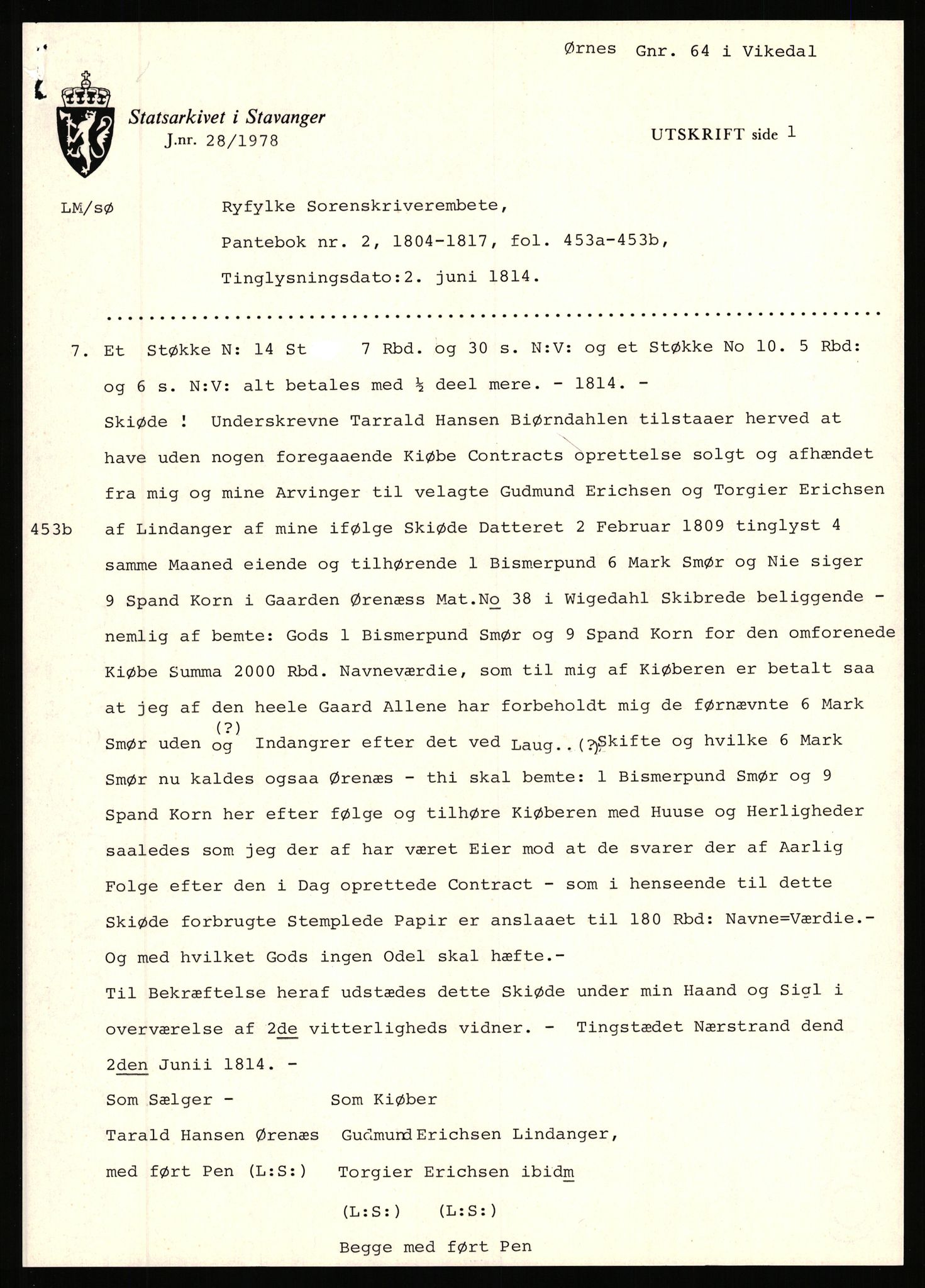Statsarkivet i Stavanger, AV/SAST-A-101971/03/Y/Yj/L0098: Avskrifter sortert etter gårdsnavn: Øigrei - Østeinstad, 1750-1930, p. 295